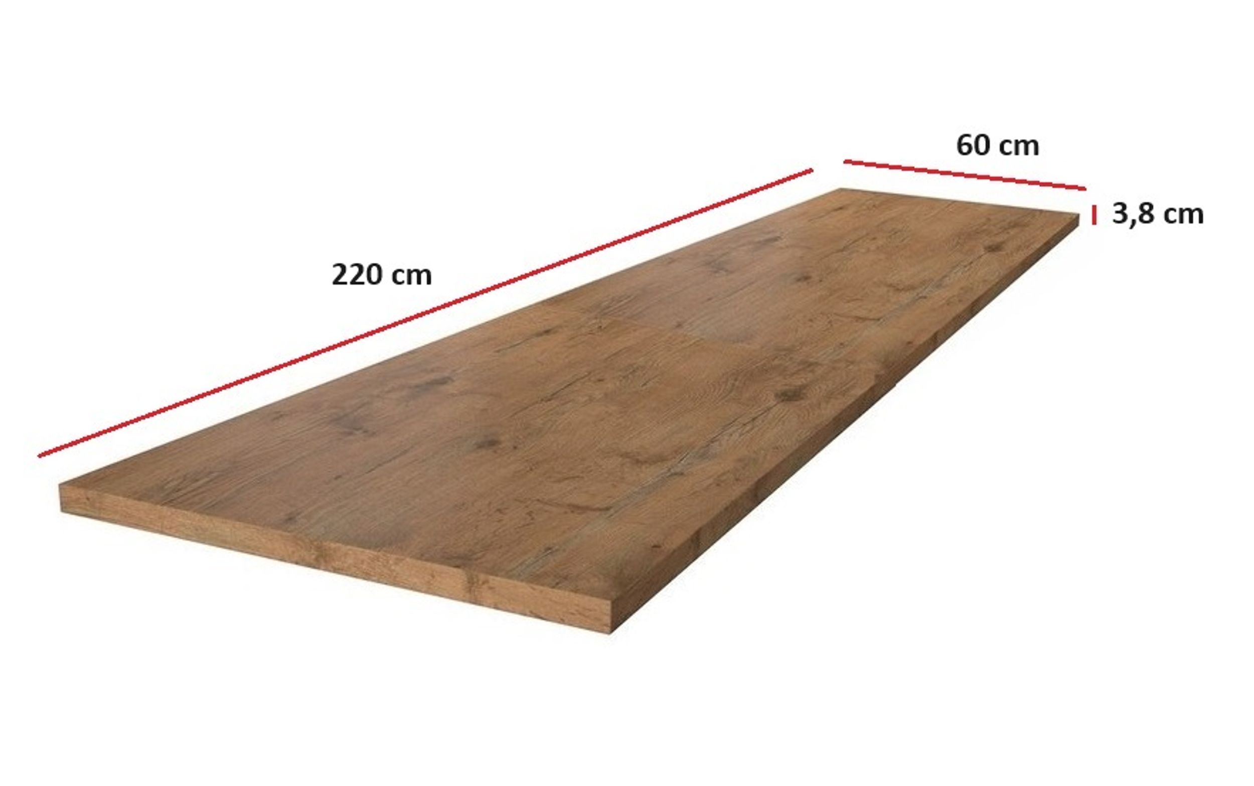 Arbeitsplatte 220 cm 38 mm K&uuml;chenzeile K&uuml;chenblock Eiche Lancelot K&uuml;che Vigo - Bild 1