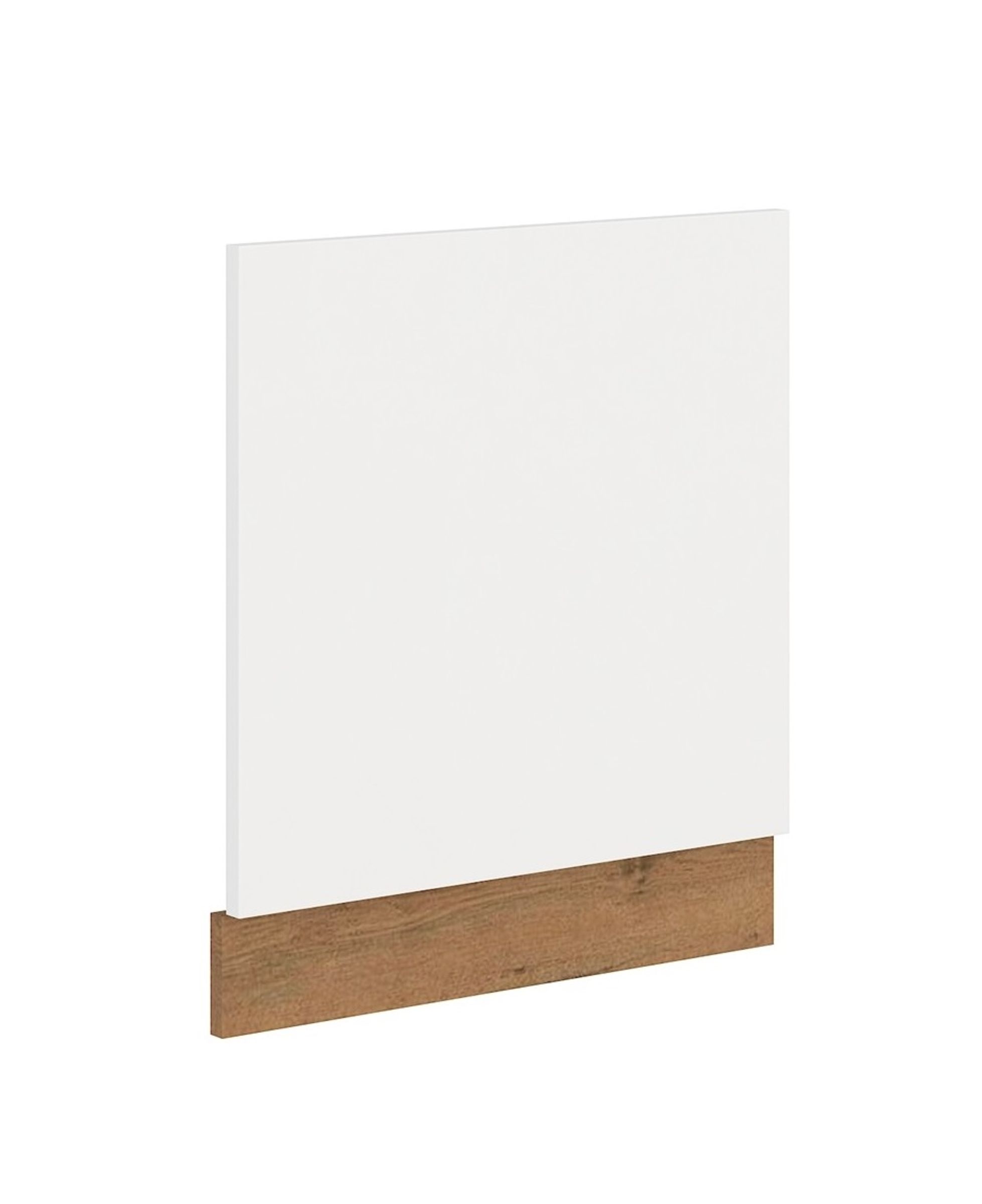 K&uuml;che Vigo Frontblende Geschirrsp&uuml;ler integriert 60 cm Eiche Lancelot Wei&szlig; Glanz - Bild 1