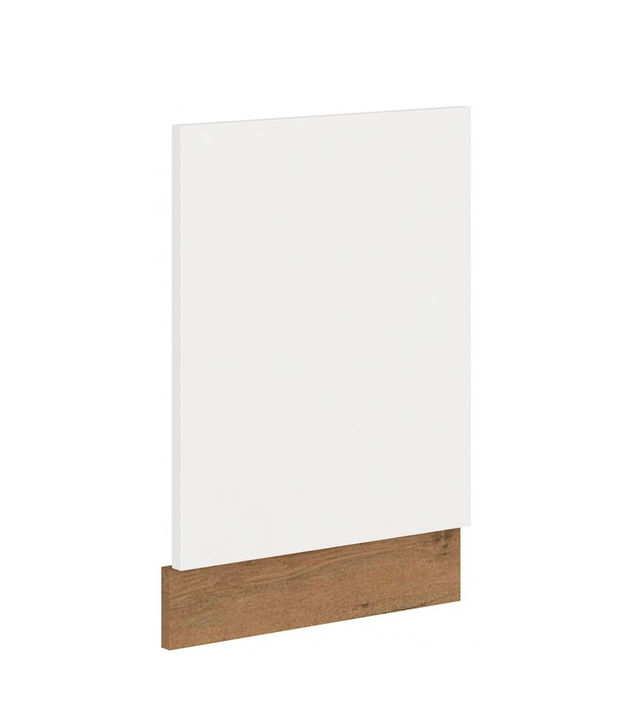 K&uuml;che Vigo Frontblende Geschirrsp&uuml;ler integriert 45 cm Eiche Lancelot Wei&szlig; Glanz - Bild 1