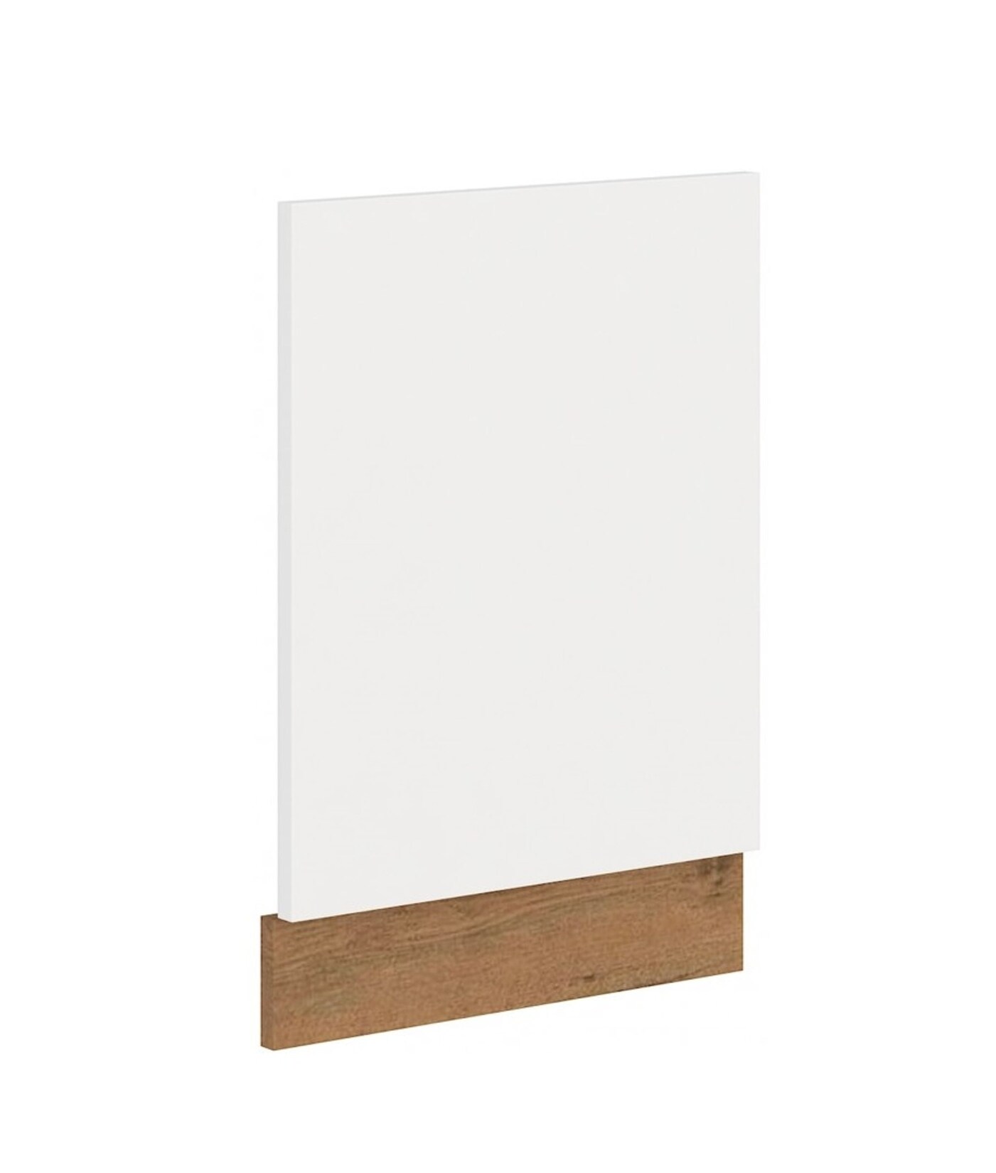 Küche Vigo Frontblende Geschirrspüler integriert 45 cm Eiche Lancelot Weiß Glanz