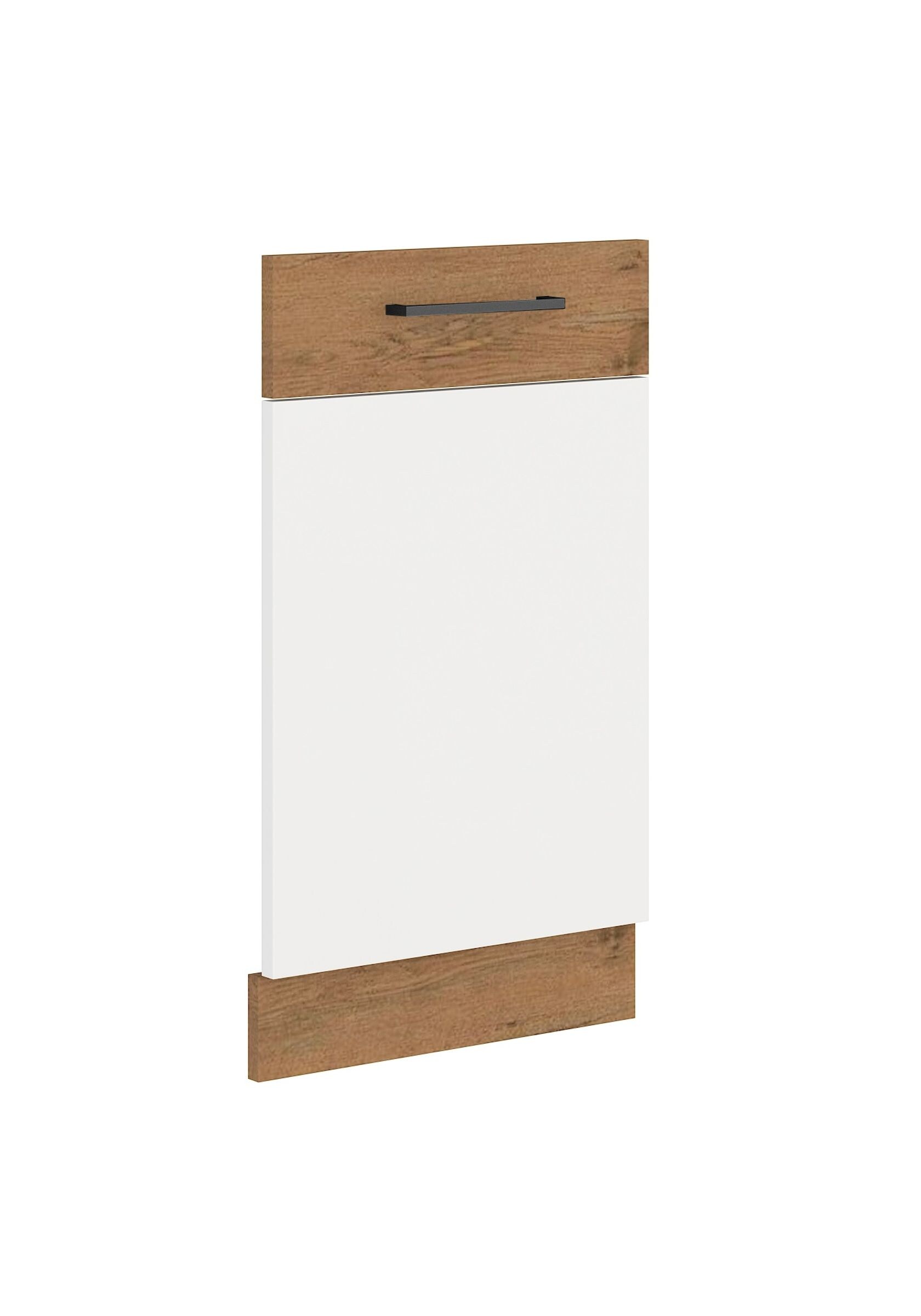 K&uuml;che Vigo Frontblende Geschirrsp&uuml;ler vollintegriert 45 cm Eiche Lancelot Wei&szlig; - Bild 1