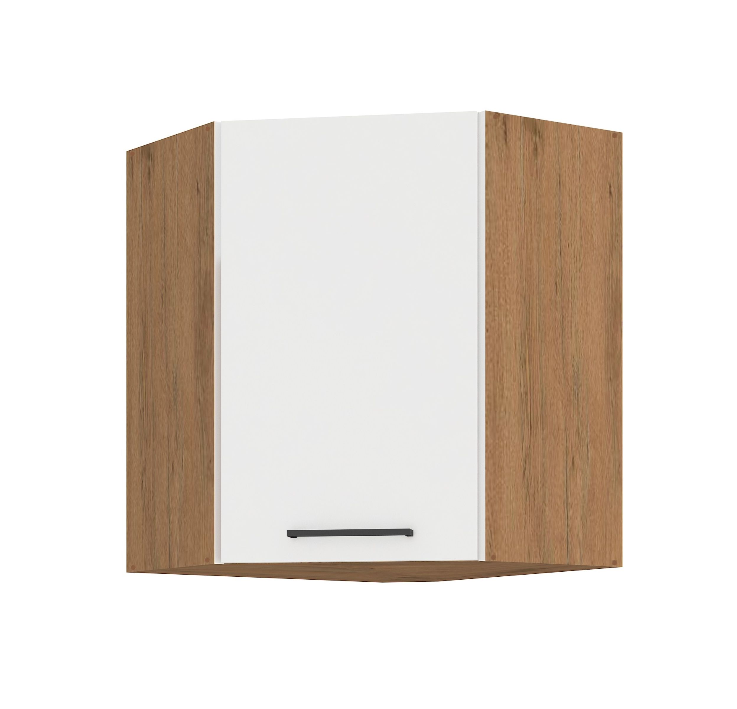 Vigo Eckh&auml;ngeschrank 60x60 Eiche Lancelot Wei&szlig; Hochglanz K&uuml;chenzeile Einbauk&uuml;che - Bild 1