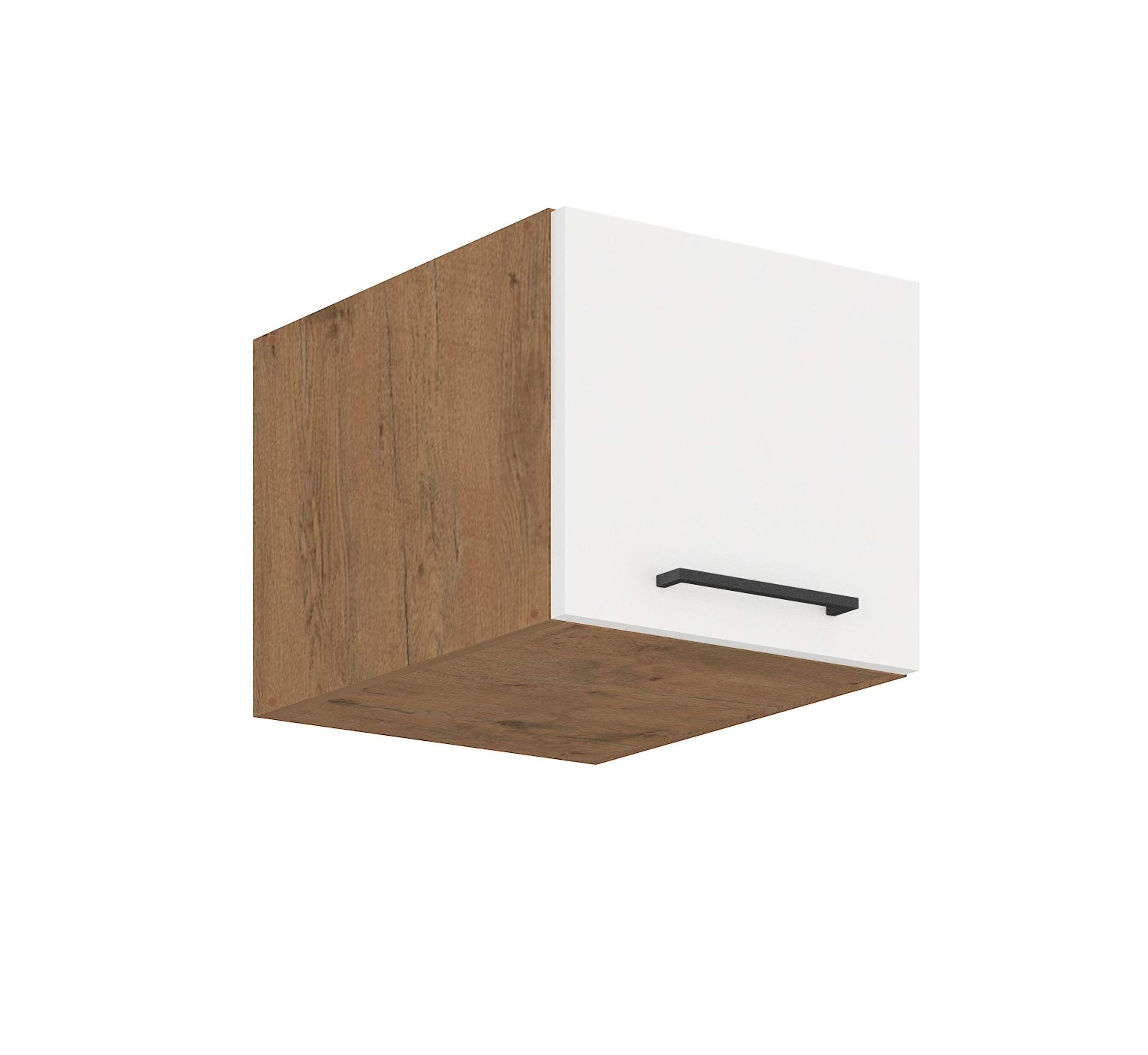 Vigo Aufsatzschrank Hochschrank 40 cm Eiche Lancelot Wei&szlig; Hochglanz K&uuml;chenzeile - Bild 1