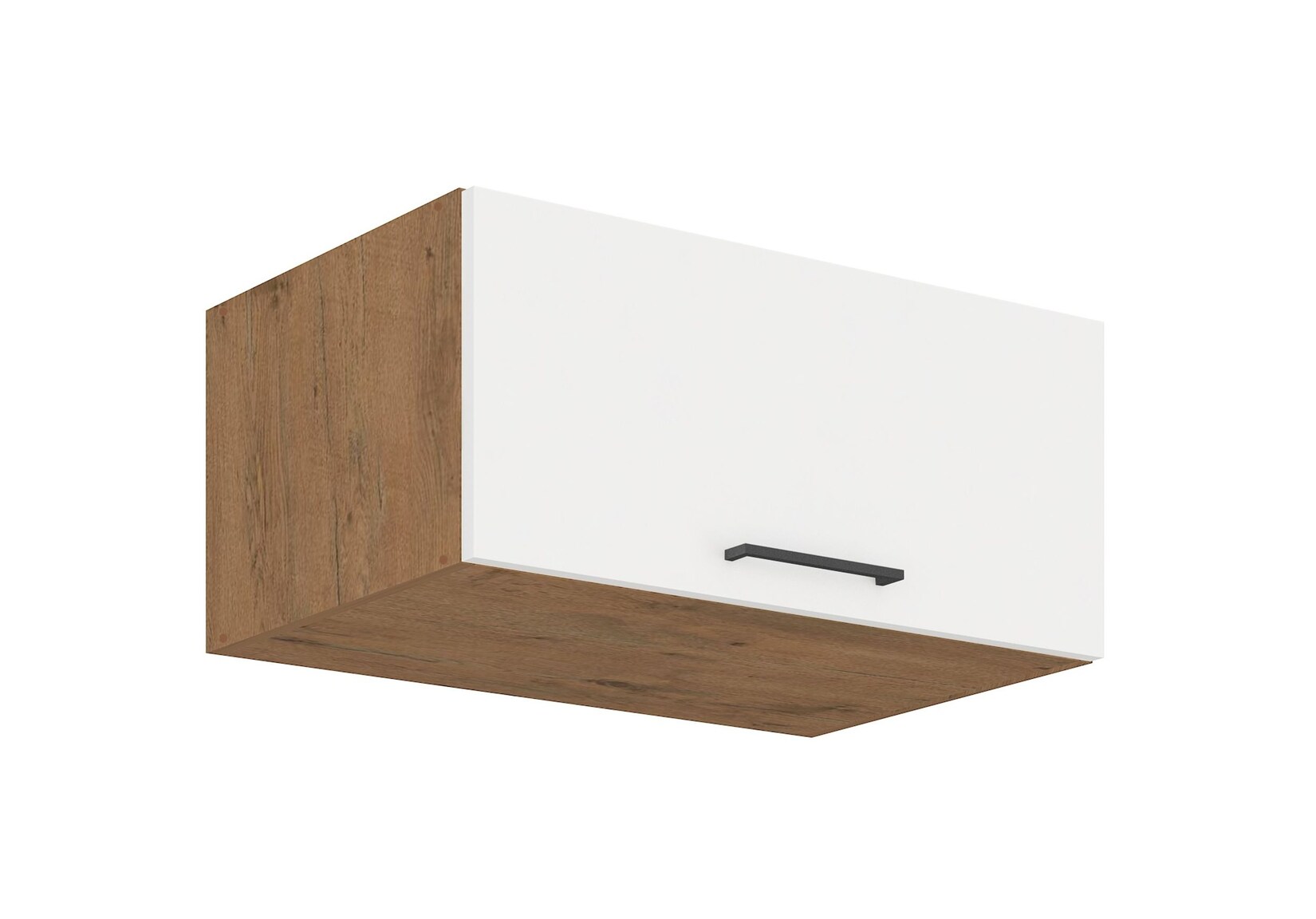 Vigo Aufsatzschrank Hochschrank 80 cm Eiche Lancelot Weiß Hochglanz Küchenzeile