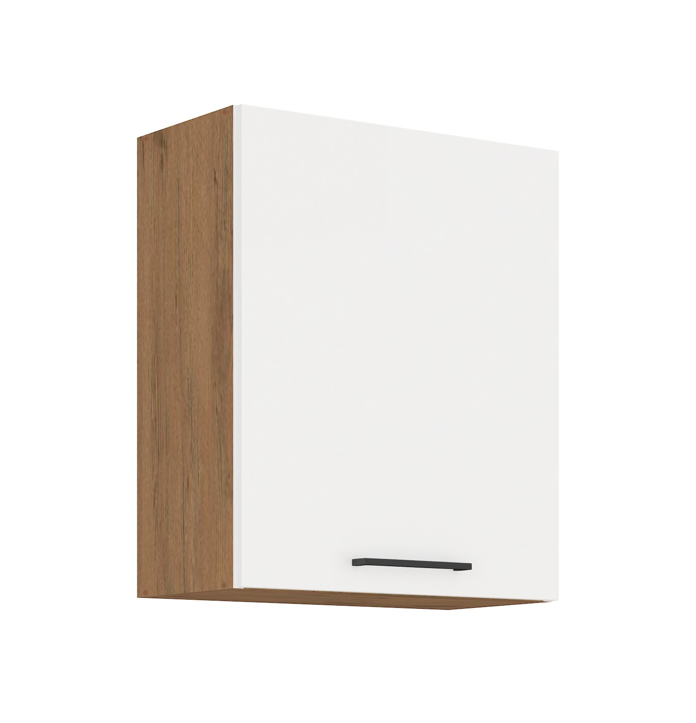 Vigo H&auml;ngeschrank 60 Eiche Lancelot Wei&szlig; Hochglanz K&uuml;chenzeile K&uuml;chenblock K&uuml;che - Bild 1