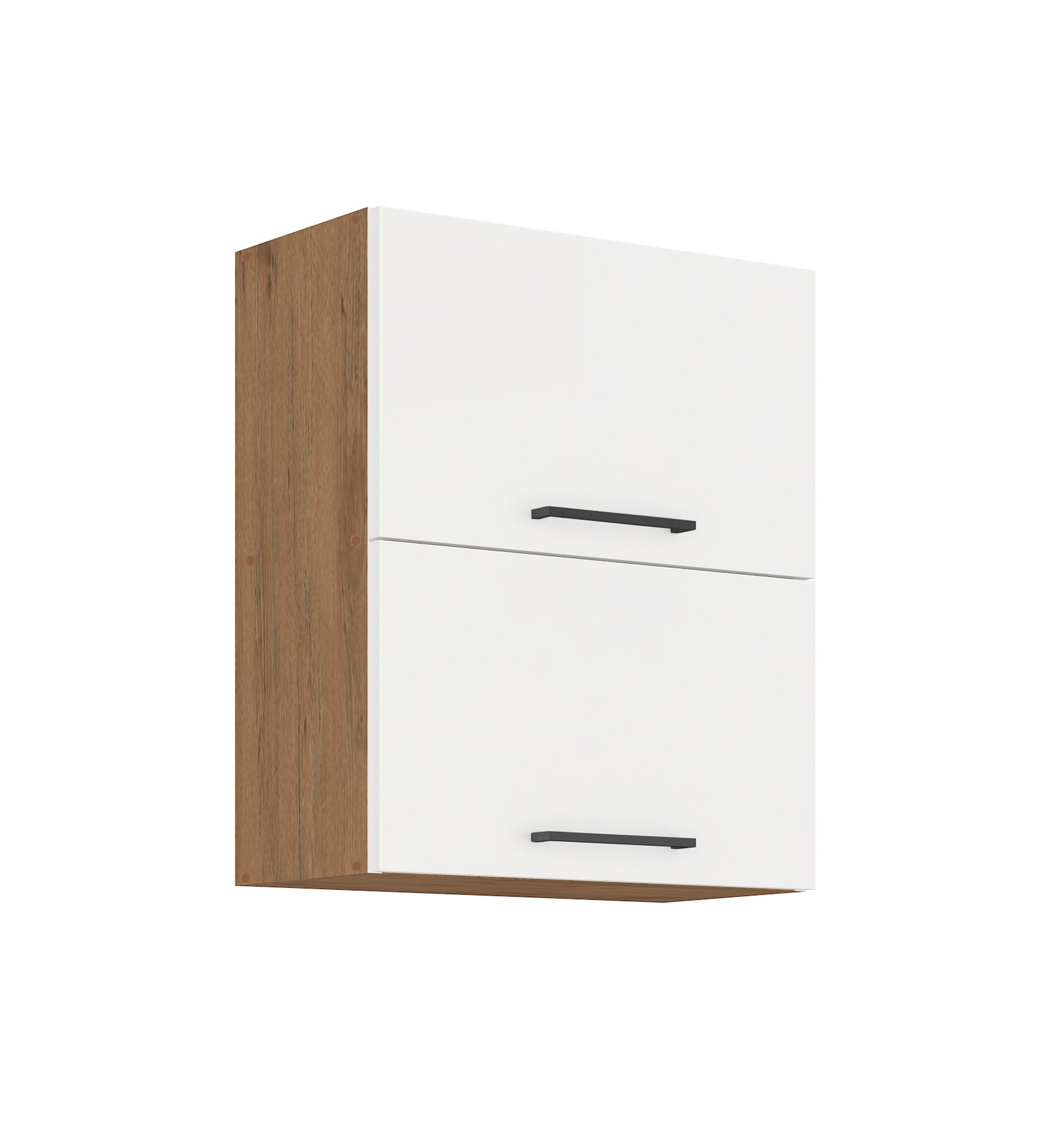 Vigo H&auml;ngeschrank 60 Eiche Lancelot Wei&szlig; Hochglanz K&uuml;chenzeile K&uuml;chenblock K&uuml;che - Bild 1