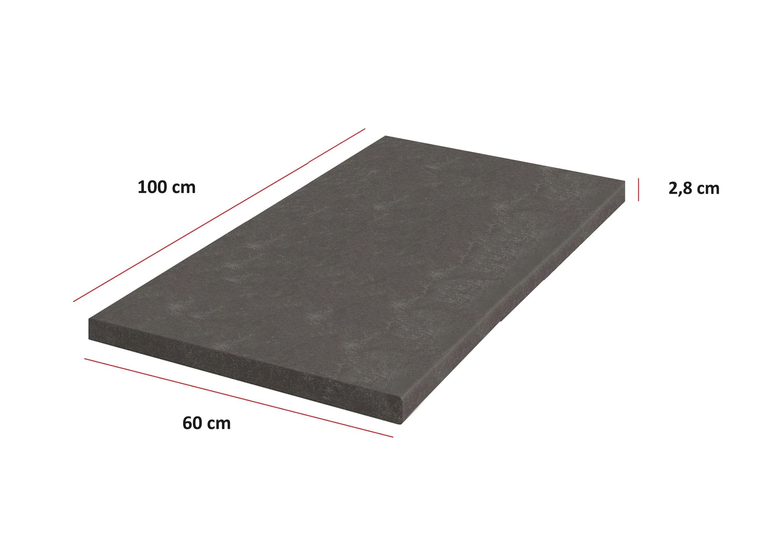 K&uuml;chen Arbeitsplatte Metallic Brown 100 cm 28 mm Bianca Grey Rose K&uuml;chenzeile - Bild 1