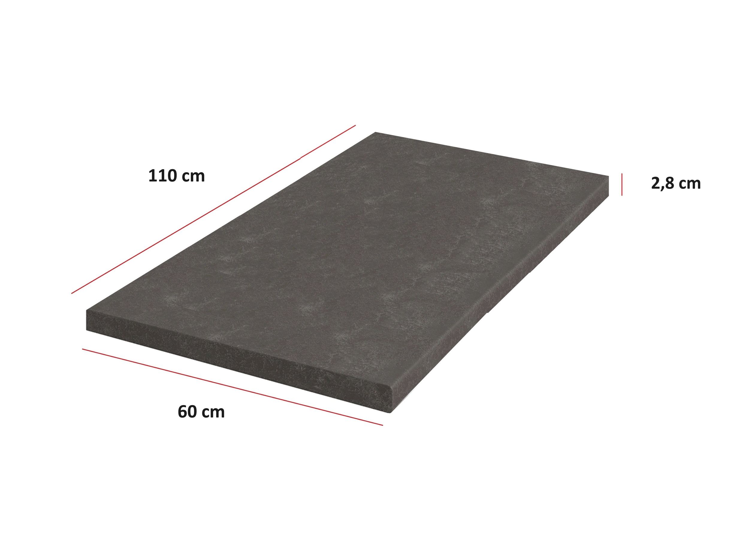 K&uuml;chen Arbeitsplatte Metallic Brown 110 cm 28 mm Bianca Grey Rose K&uuml;chenzeile - Bild 1