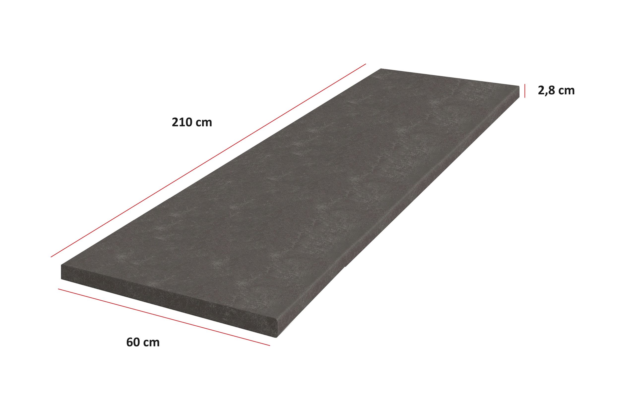 K&uuml;chen Arbeitsplatte Metallic Brown 210 cm 28 mm Bianca Grey Rose K&uuml;chenzeile - Bild 1