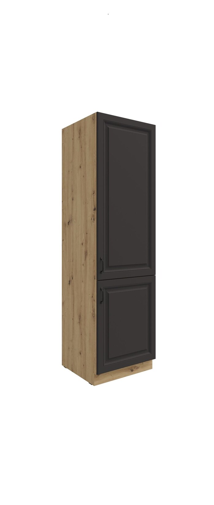 Küchen Hochschrank 60 cm Stilo Grau + Eiche Artisan Küchenzeile Küchenblock