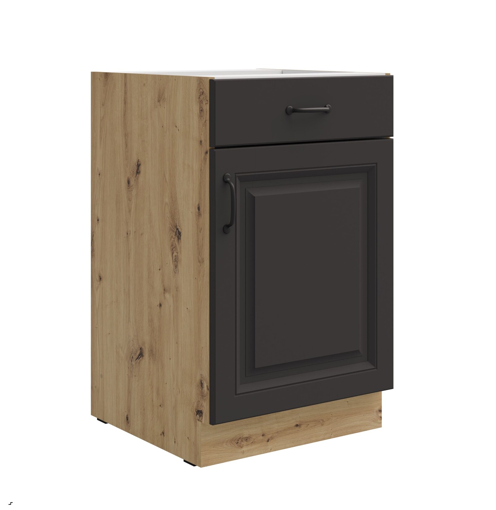 Unterschrank 50 Stilo Grau + Eiche Artisan Küchenzeile Vollauszug Soft-Close