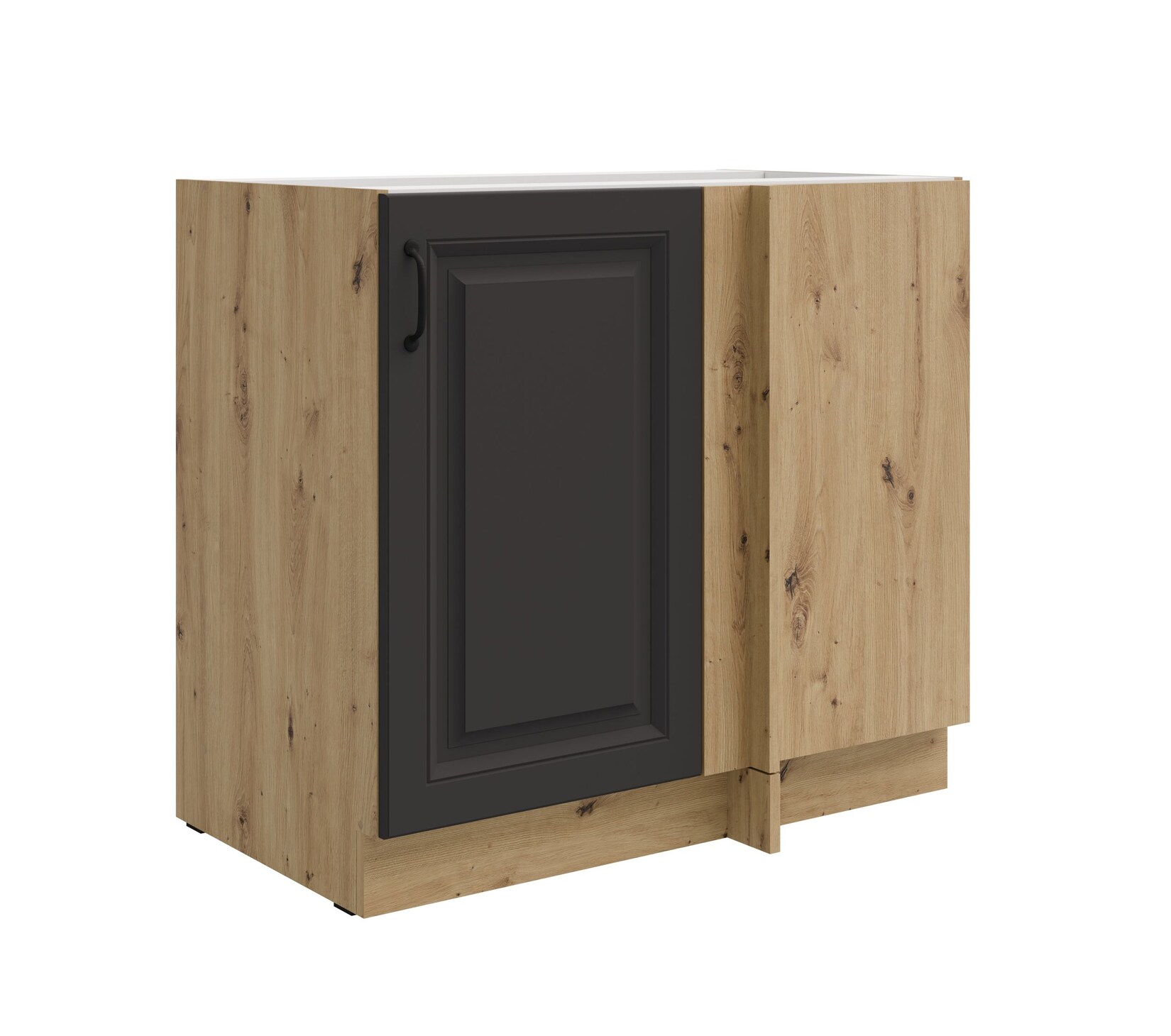 Eckunterschrank 105cm Stilo Grau Eiche Artisan Küchenzeile Küchenblock Küche