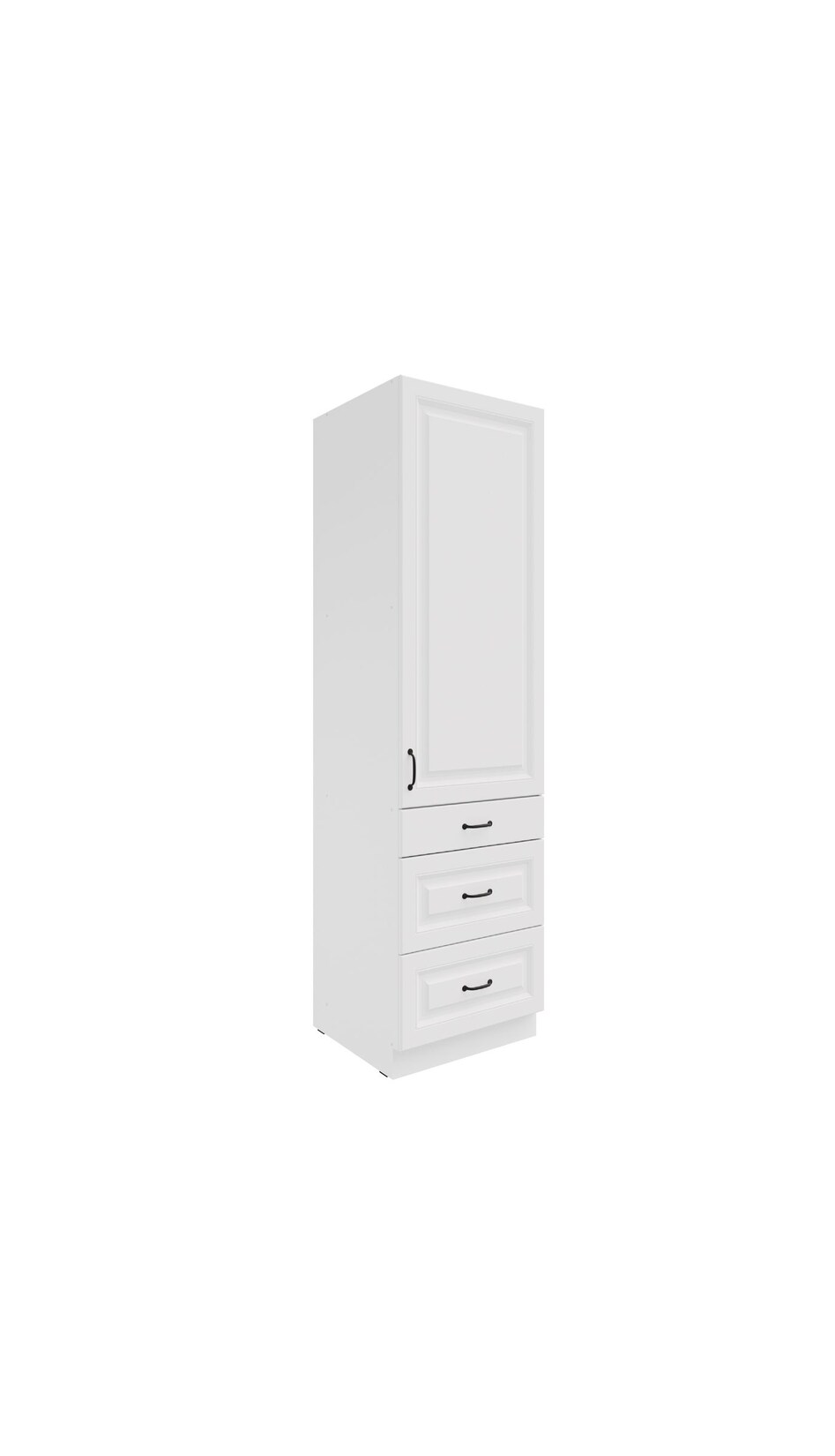 Küchen Hochschrank 60 cm Stilo Weiss Küchenzeile Küchenblock mit Schubladen