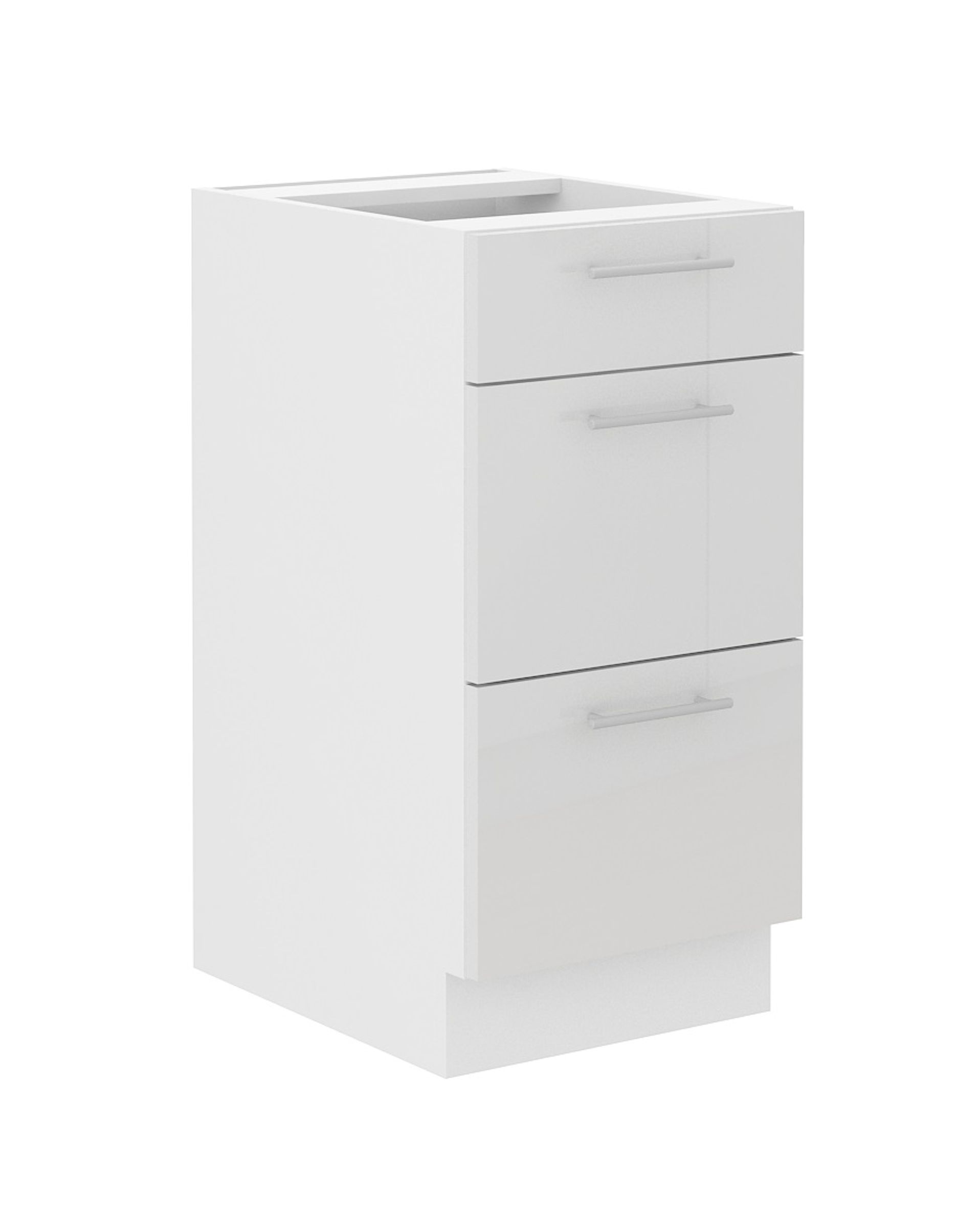 Unterschrank 40 Lara Wei&szlig; Hochglanz K&uuml;chenzeile K&uuml;chenblock K&uuml;che Soft-Close - Bild 1