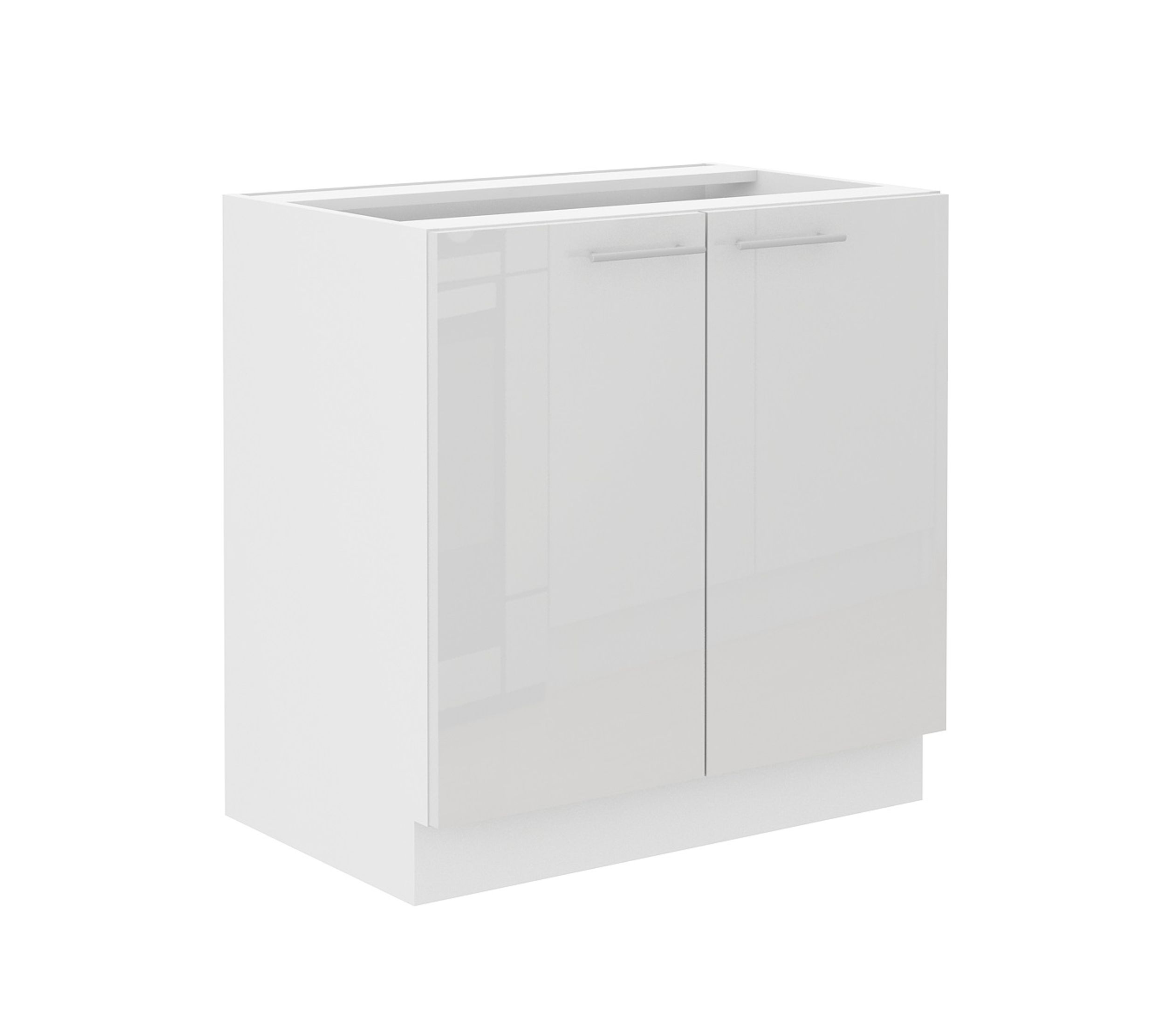 Unterschrank 80 Lara Wei&szlig; Hochglanz + Wei&szlig; matt K&uuml;chenzeile K&uuml;chenblock K&uuml;che - Bild 1