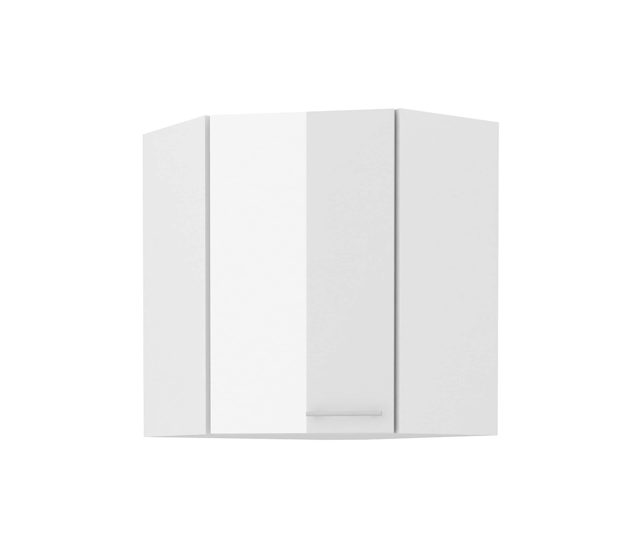 Eckh&auml;ngeschrank 60x60 Lara Wei&szlig; Hochglanz K&uuml;chenzeile K&uuml;chenblock K&uuml;che - Bild 1