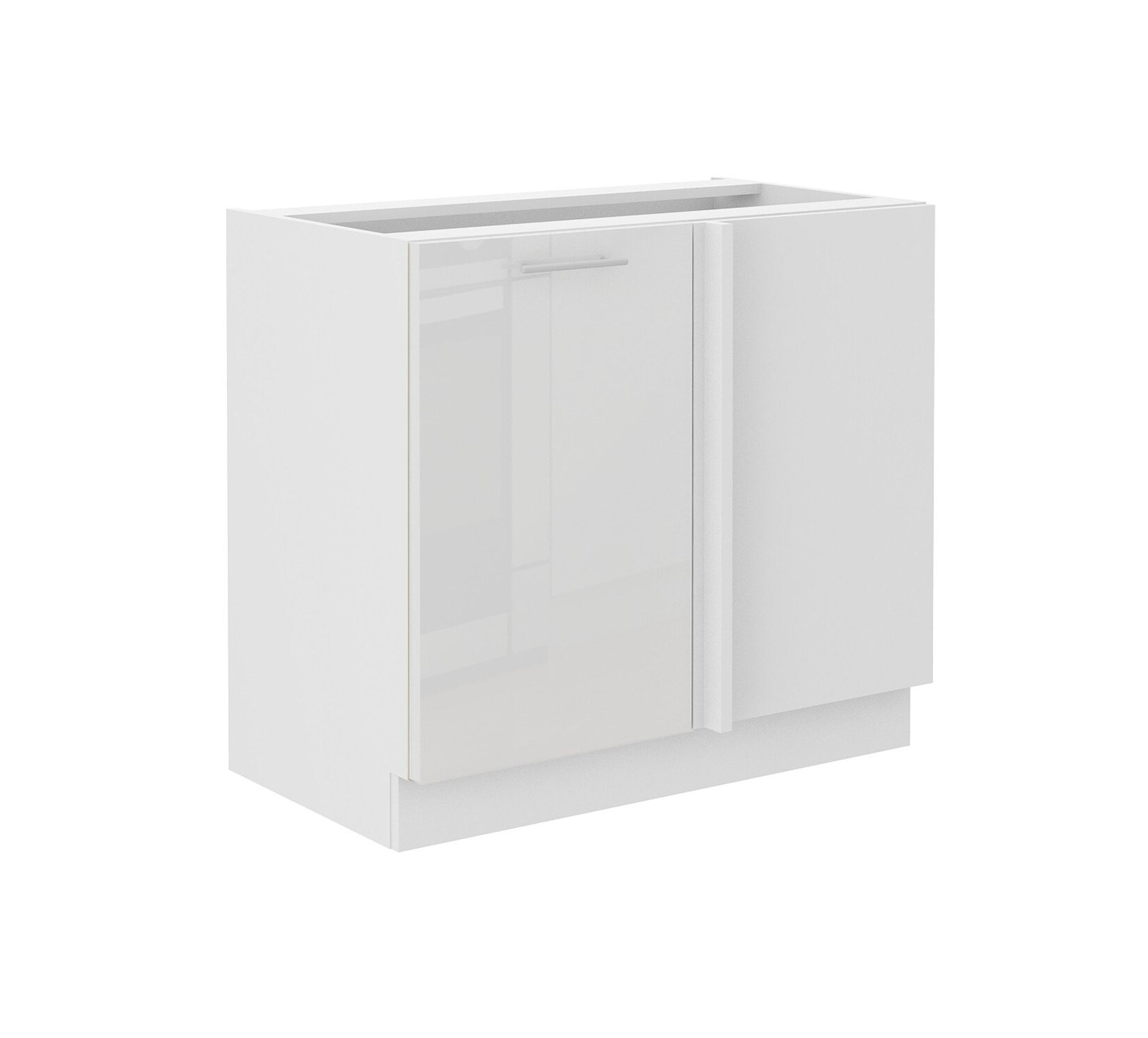 Lara Eckunterschrank 105 cm Weiß Hochglanz Küchenzeile Küchenblock Küche