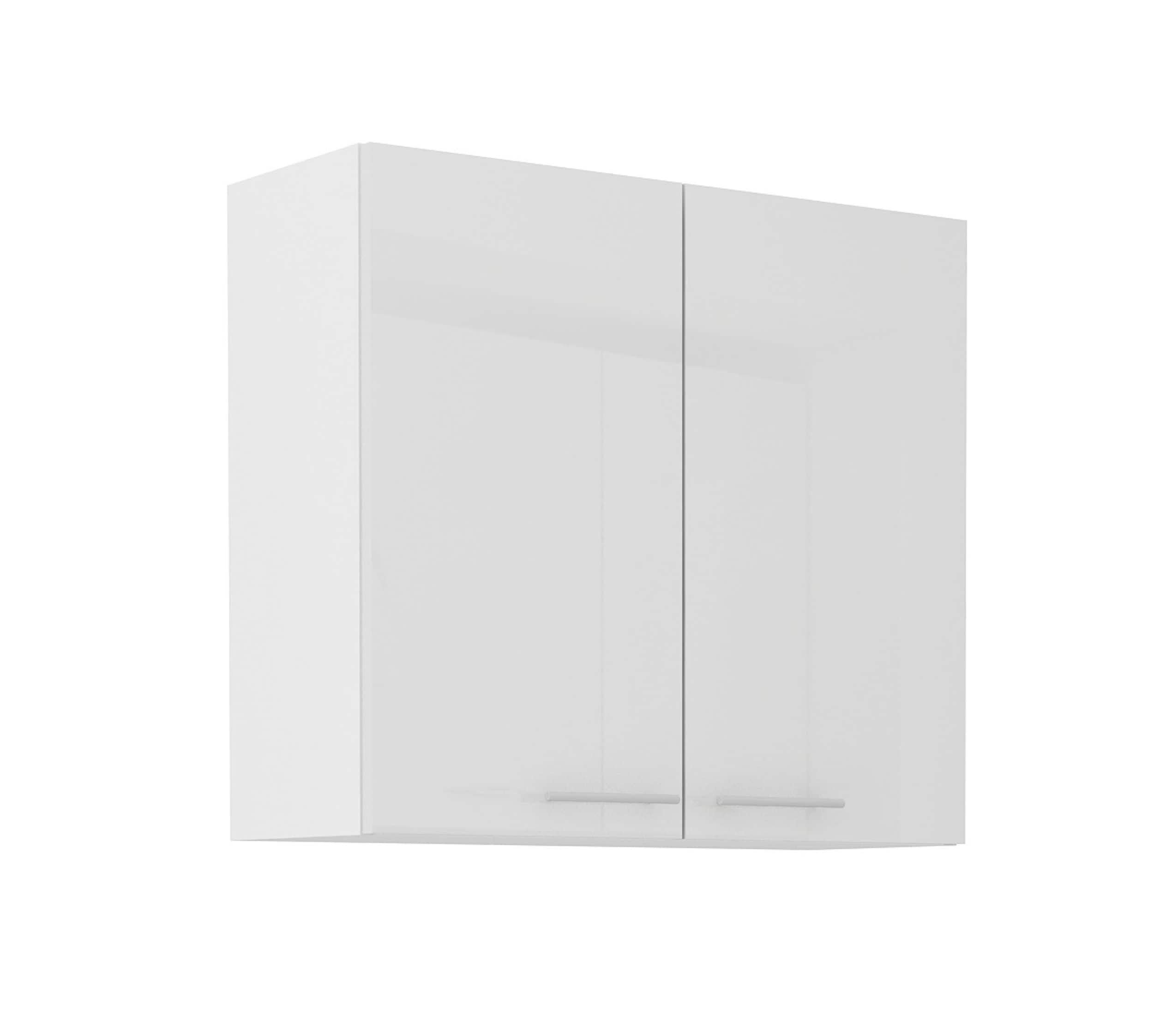 K&uuml;che H&auml;ngeschrank 80 Lara Wei&szlig; Hochglanz K&uuml;chenzeile K&uuml;chenblock - Bild 1