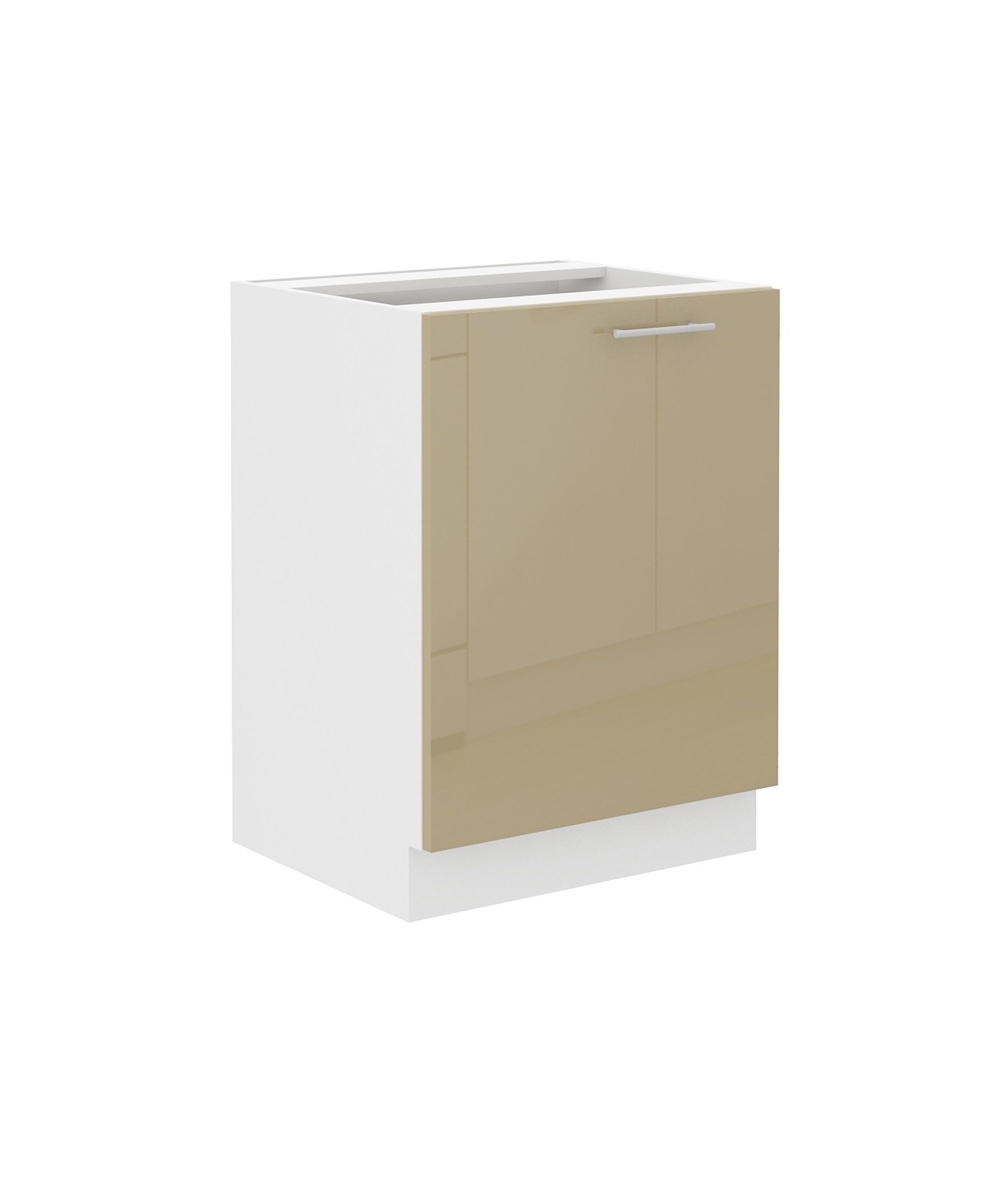 Unterschrank 60 Lara Cappuccino Hochglanz + Wei&szlig; K&uuml;chenzeile K&uuml;chenblock K&uuml;che - Bild 1