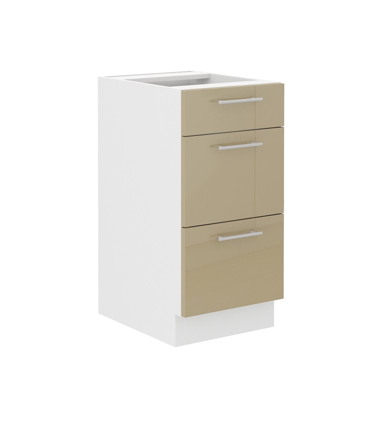 Unterschrank 40 Lara Cappuccino Hochglanz Küchenzeile Küchenblock Soft-Close