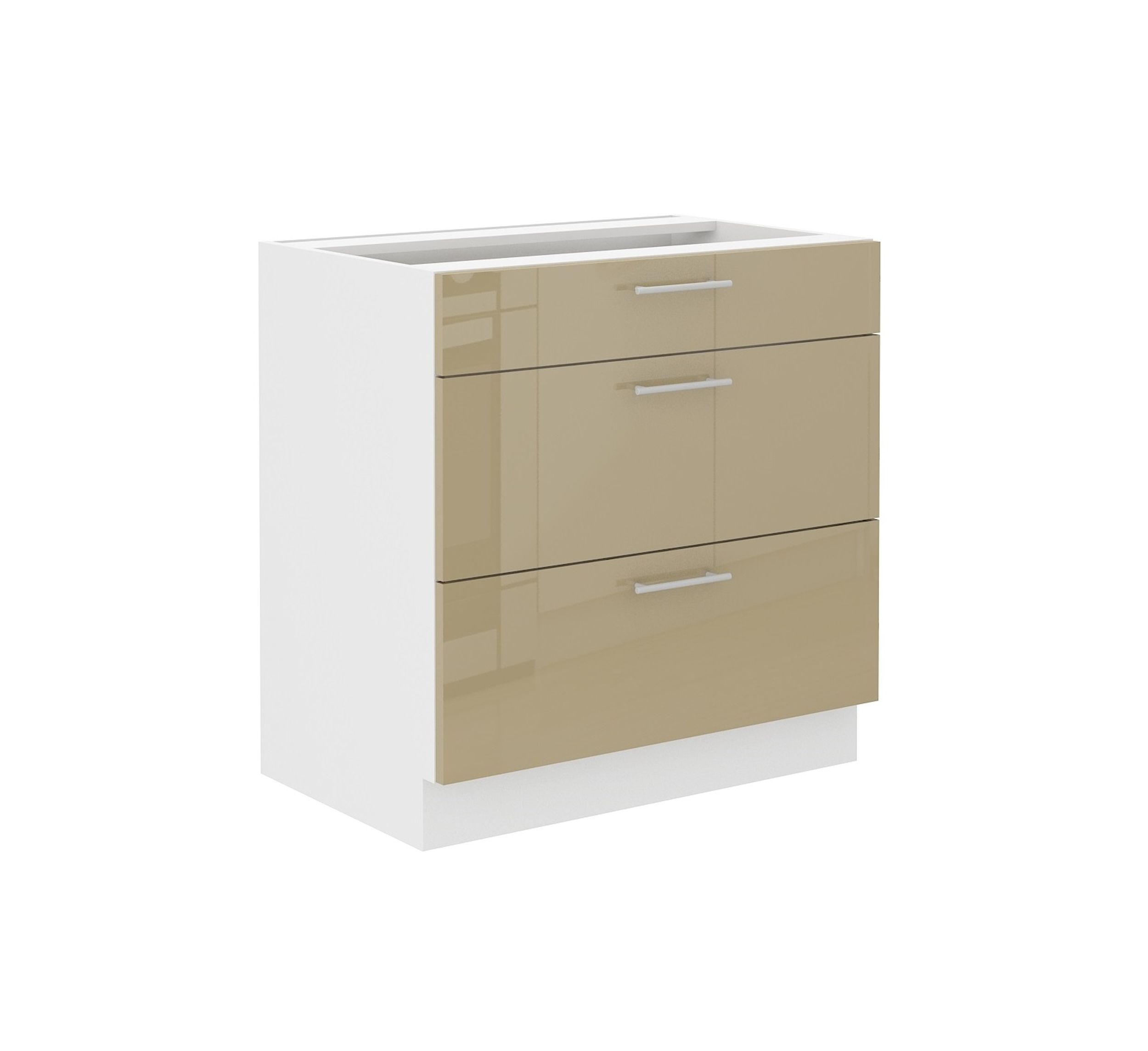 Unterschrank 80 Lara Cappuccino Hochglanz K&uuml;chenzeile K&uuml;chenblock Soft-Close - Bild 1