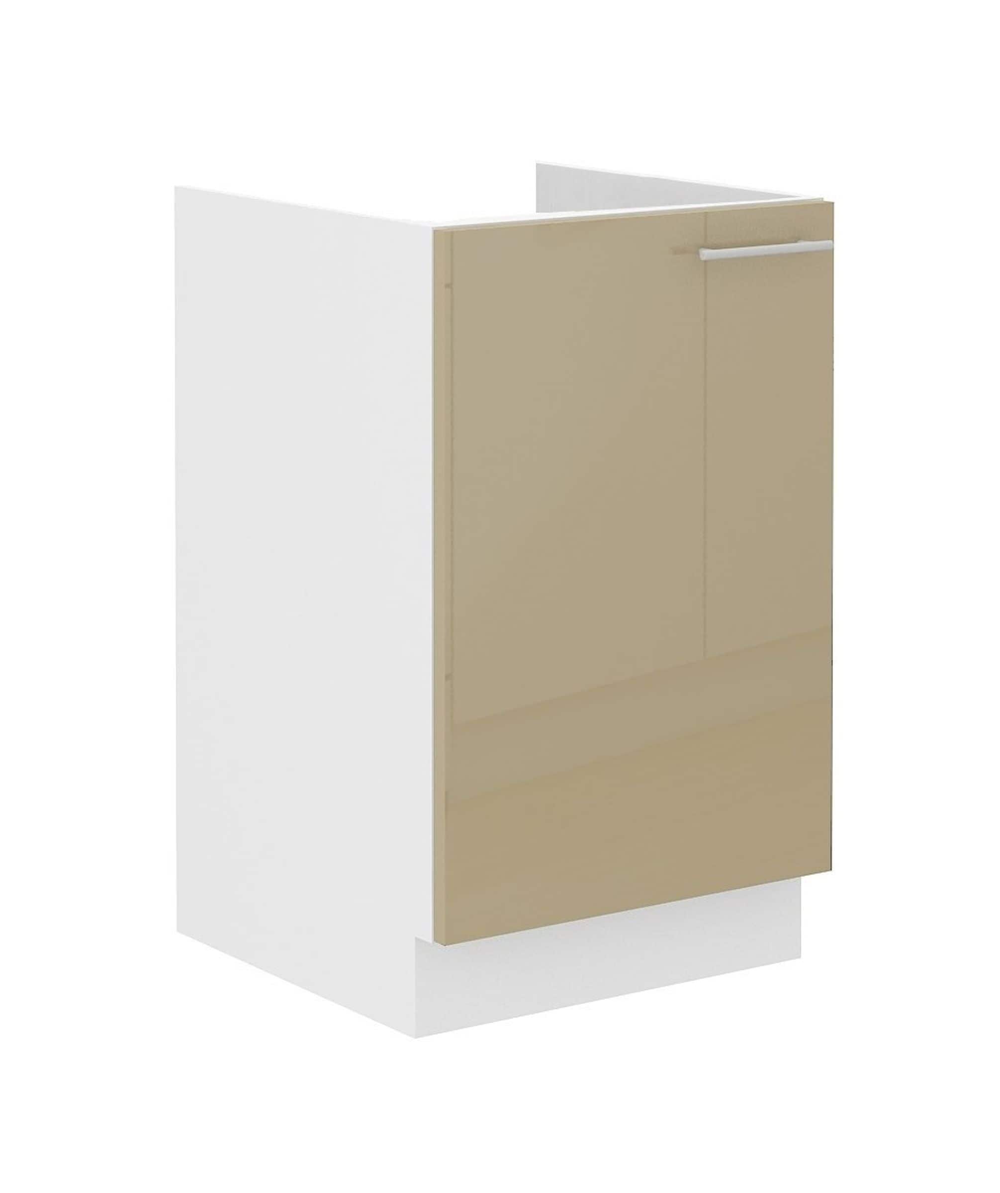 Sp&uuml;lenschrank 50 Lara Cappuccino Hochglanz + Wei&szlig; matt K&uuml;chenzeile K&uuml;chenblock - Bild 1