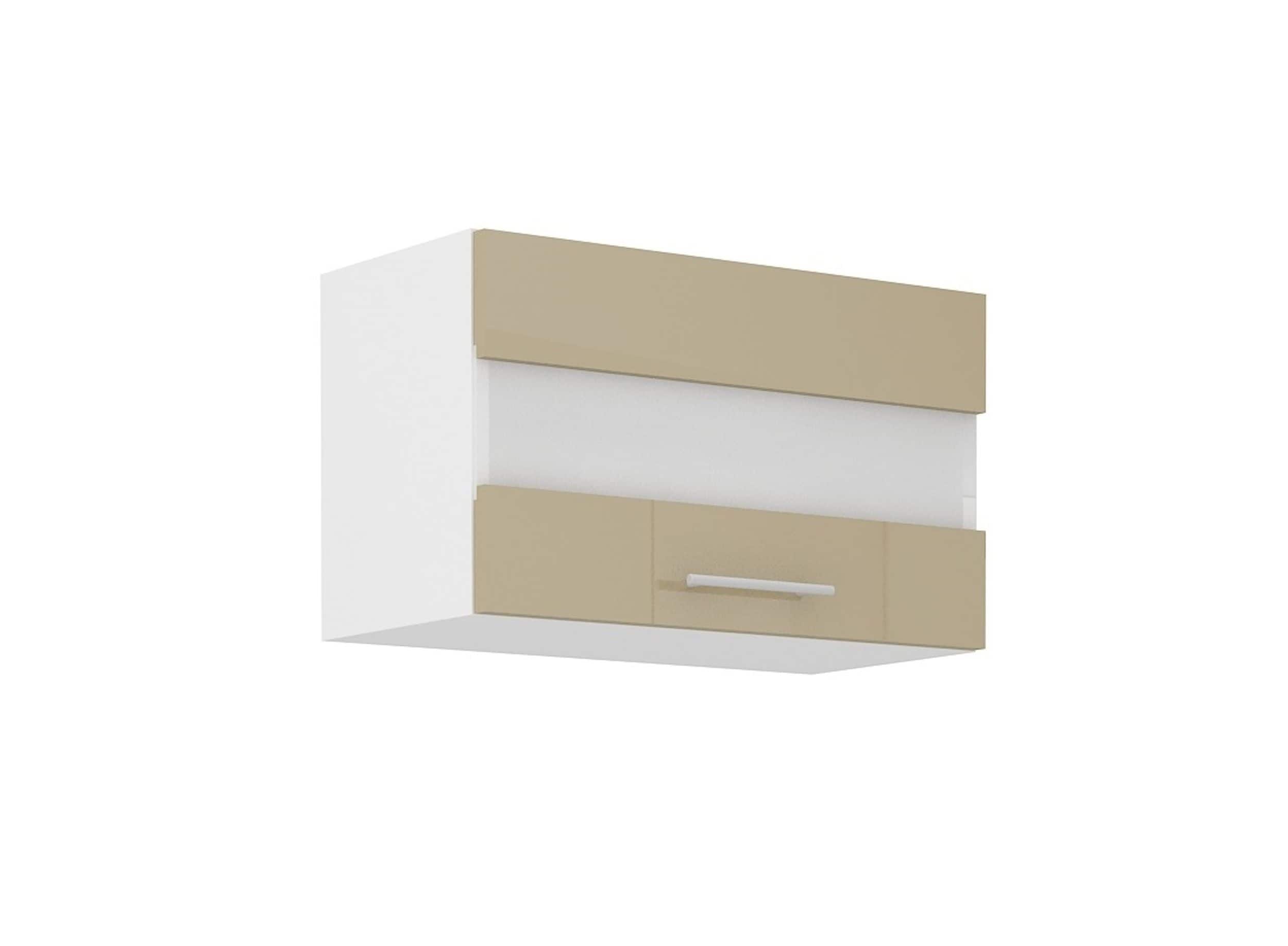 K&uuml;che Glash&auml;ngeschrank 60 Lara Cappuccino Hochglanz K&uuml;chenzeile K&uuml;chenblock - Bild 1