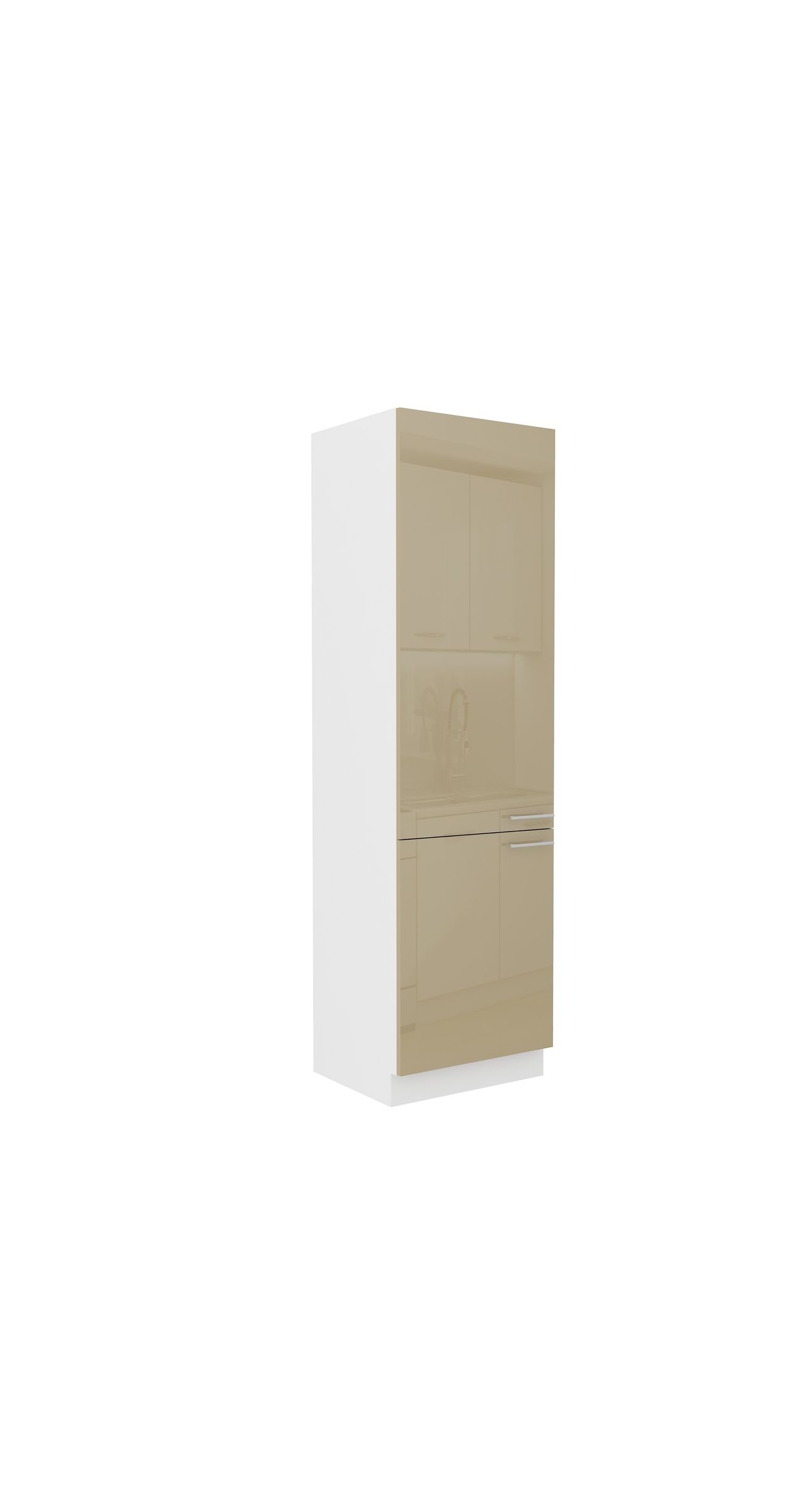 K&uuml;chen Hochschrank 60 cm Lara Cappuccino Hochglanz K&uuml;chenzeile K&uuml;chenblock K&uuml;che - Bild 1