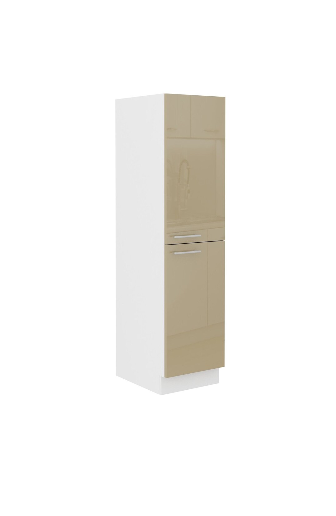 Midi Hochschrank 30 Lara Cappuccino Hochglanz Küchenzeile Küchenblock Küche