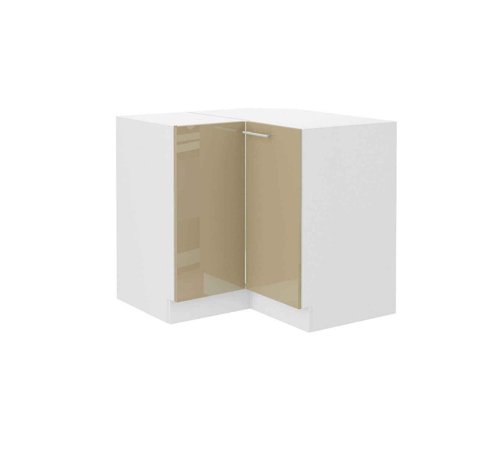 Eckunterschrank 90x90 Lara Cappuccino Hochglanz Küchenzeile Küchenblock Küche