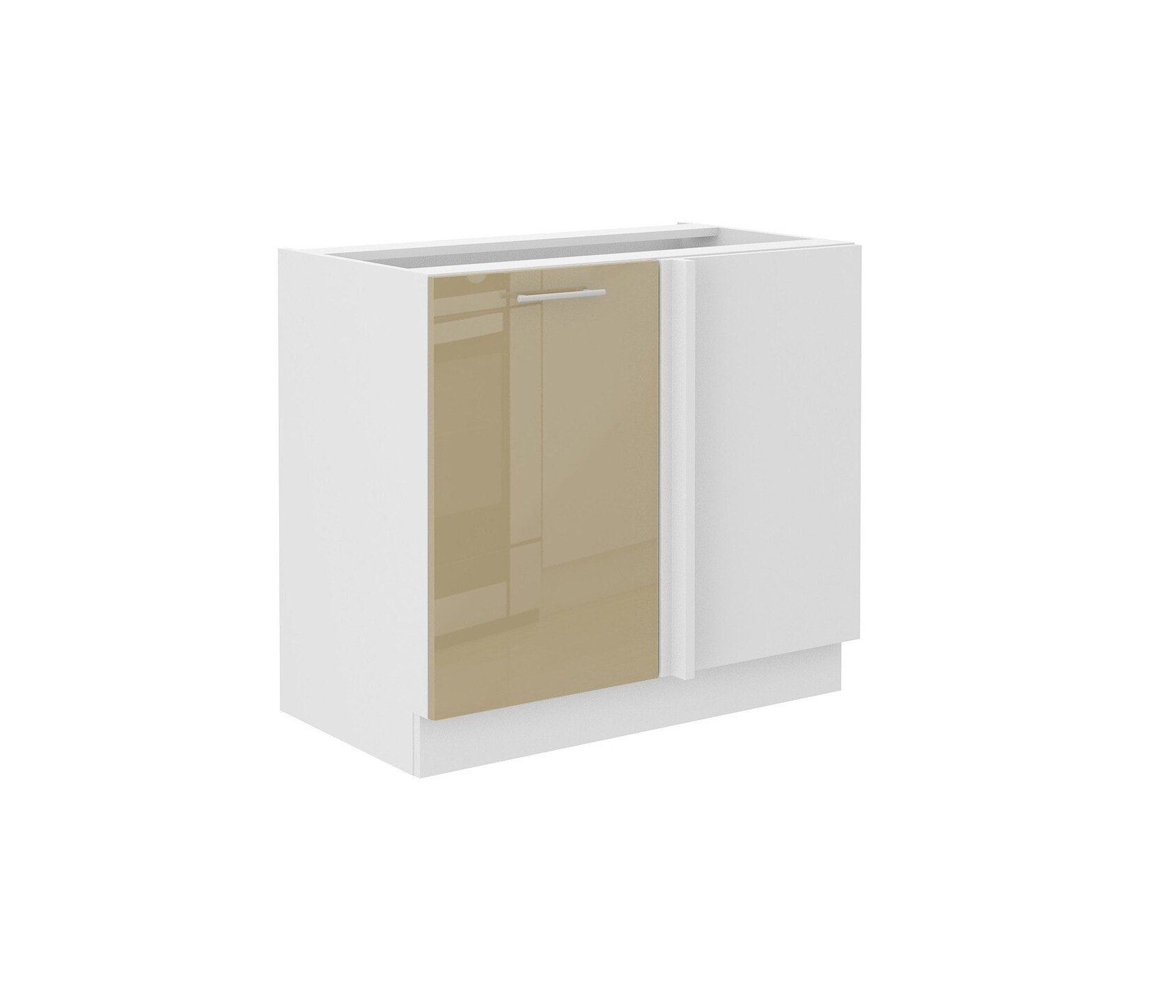 Lara Eckunterschrank 105 cm Cappuccino Hochglanz Küchenzeile Küchenblock Küche