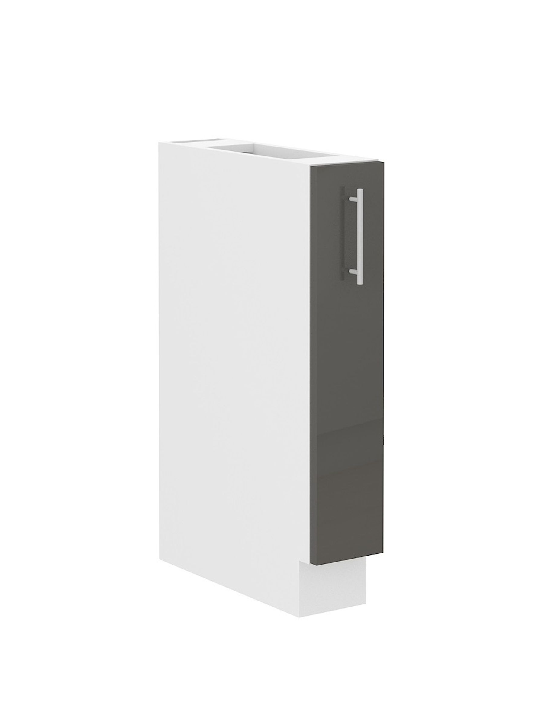 K&uuml;che Lara Grau Hochglanz Unterschrank 15 cm Schrankauszug K&uuml;chenschrank K&uuml;che - Bild 1