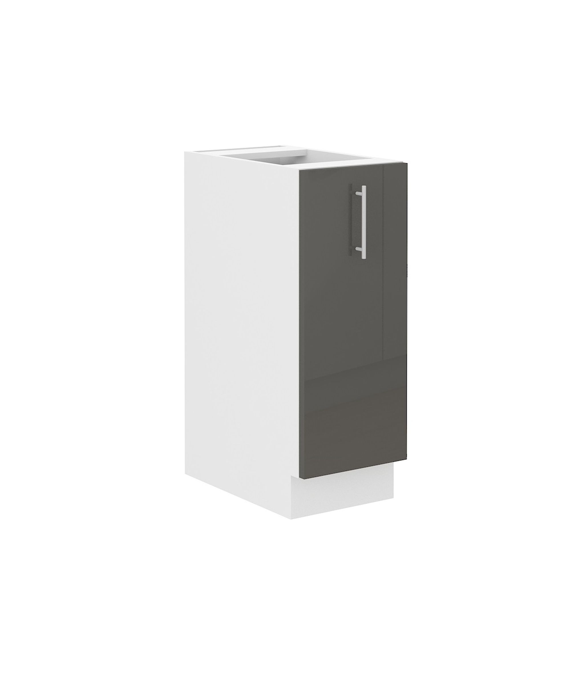 K&uuml;che Lara Grau Hochglanz Unterschrank 30 cm Schrankauszug K&uuml;chenschrank K&uuml;che - Bild 1