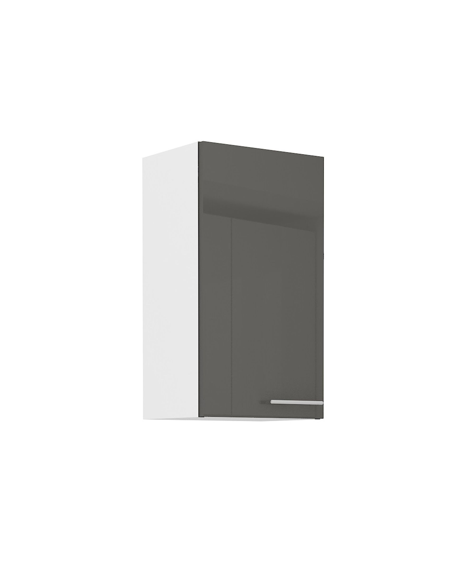 K&uuml;che H&auml;ngeschrank 40 Lara Grau Hochglanz + Weiss matt K&uuml;chenzeile K&uuml;chenblock - Bild 1