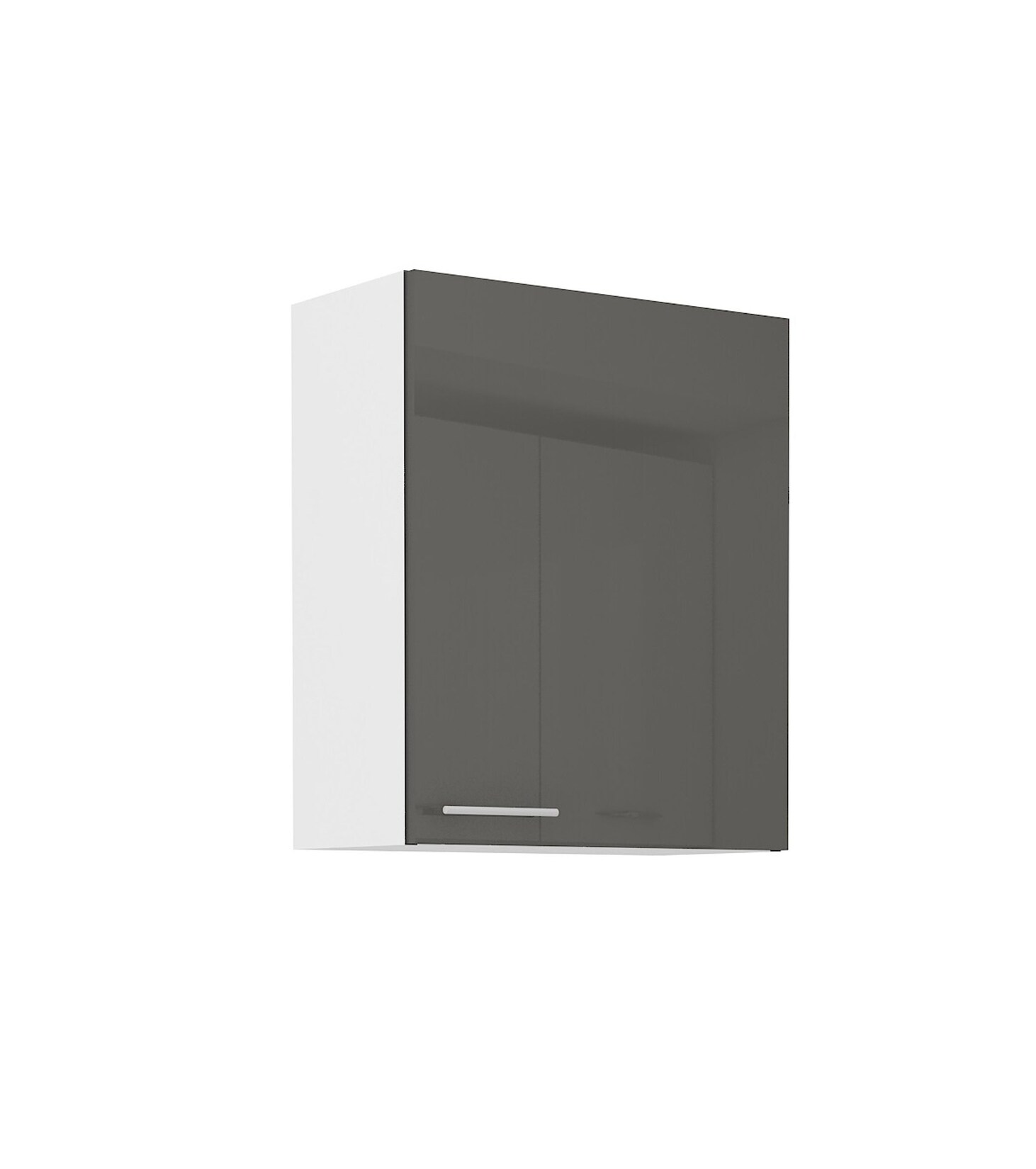 Küche Hängeschrank 60 Lara Grau Hochglanz + Weiss matt Küchenzeile Küchenblock