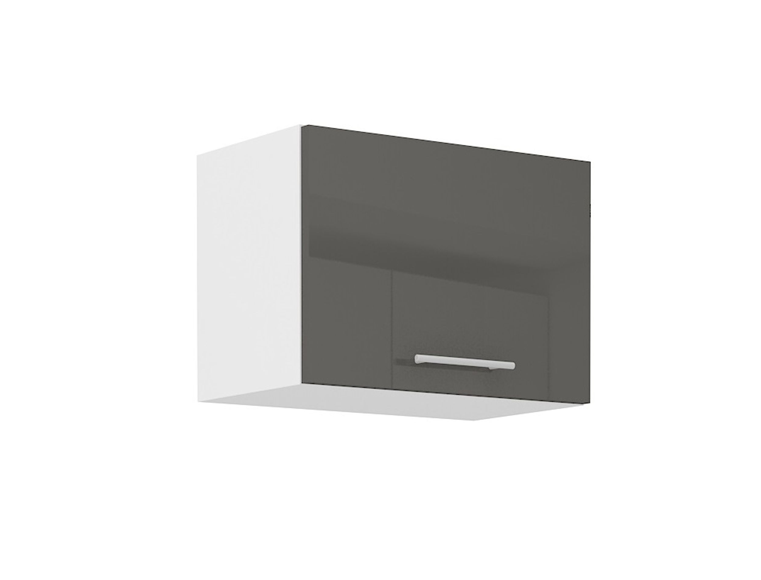 K&uuml;che H&auml;ngeschrank 50 Lara Grau Hochglanz + Weiss matt K&uuml;chenzeile K&uuml;chenblock - Bild 1