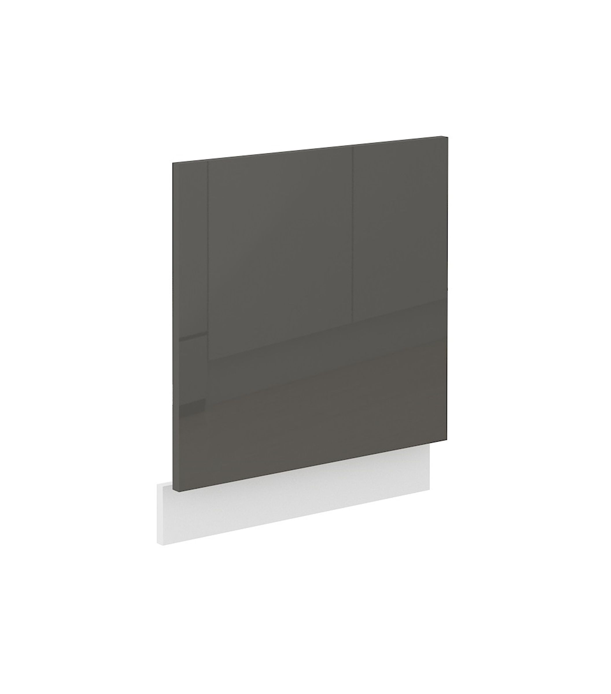 Frontblende Geschirrsp&uuml;ler integriert 60 cm Grau Hochglanz K&uuml;che Lara - Bild 1