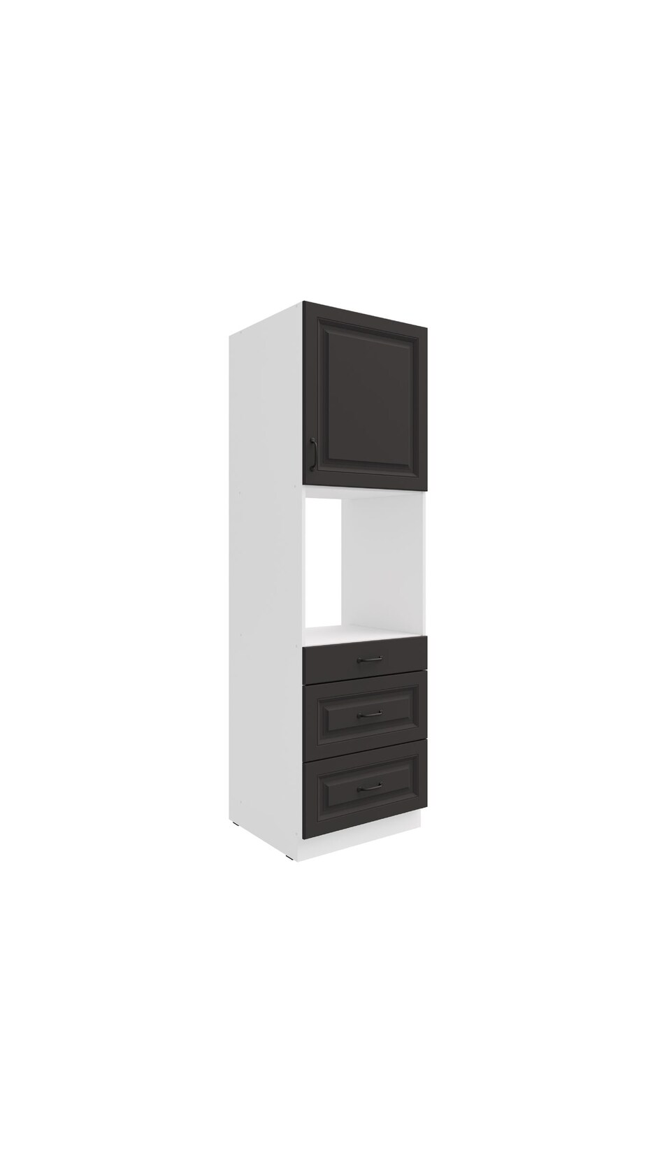 Küchen Backofen Hochschrank 60 Stilo Grau Küchenzeile Küchenblock + Schubladen