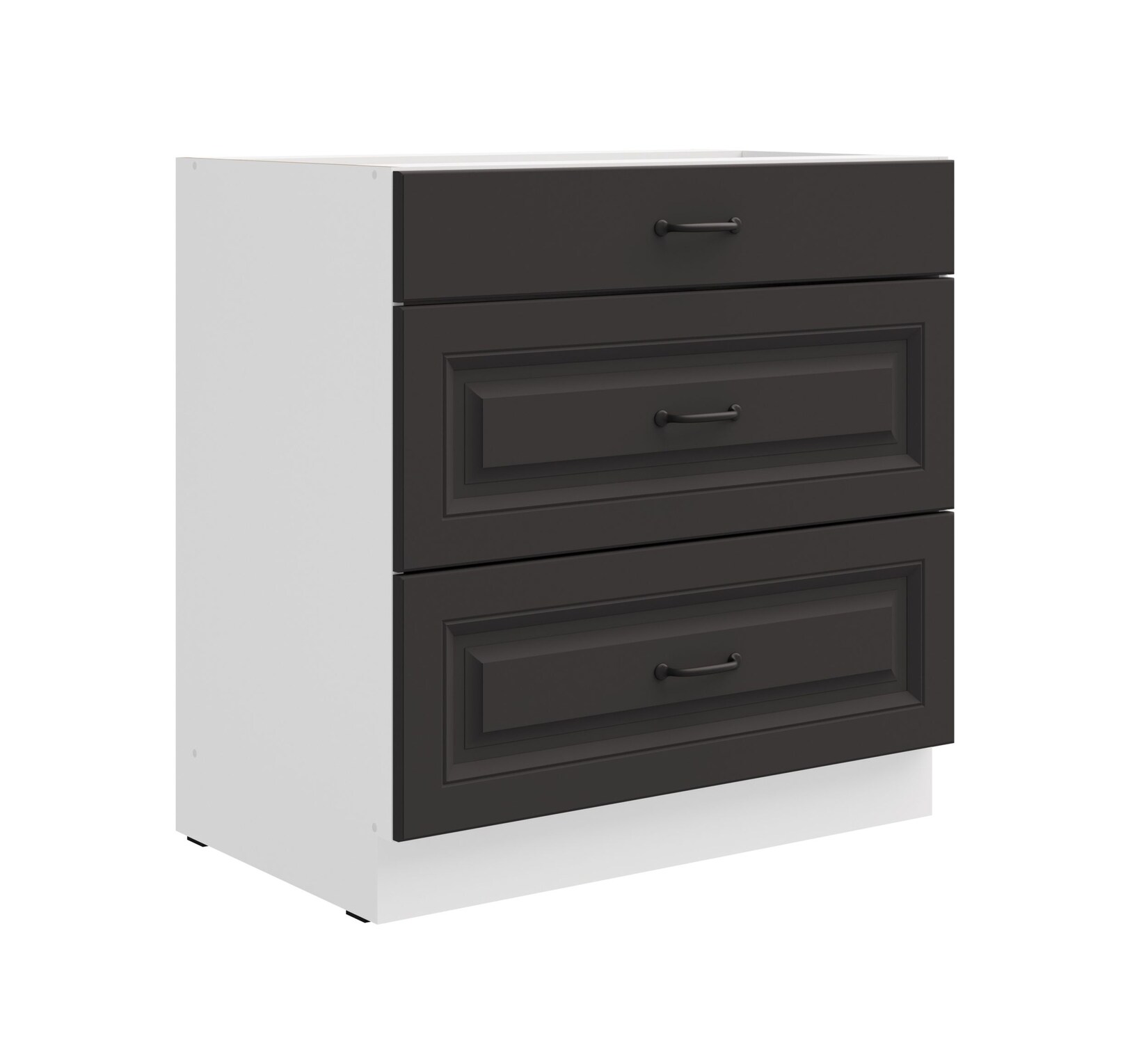 Küchen Unterschrank 80 cm Stilo Grau Vollauszug Soft-Close Küche Küchenzeile