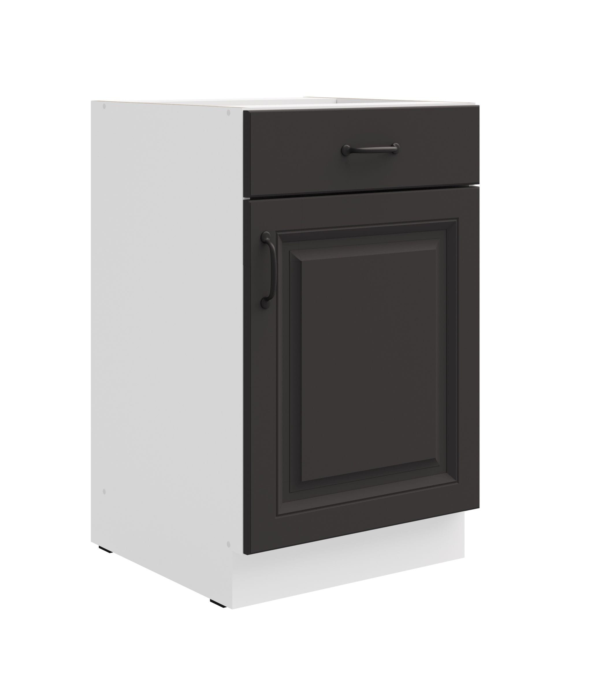 Unterschrank 50 cm Stilo Grau K&uuml;chenzeile Vollauszug Soft-Close K&uuml;che Landhaus - Bild 1