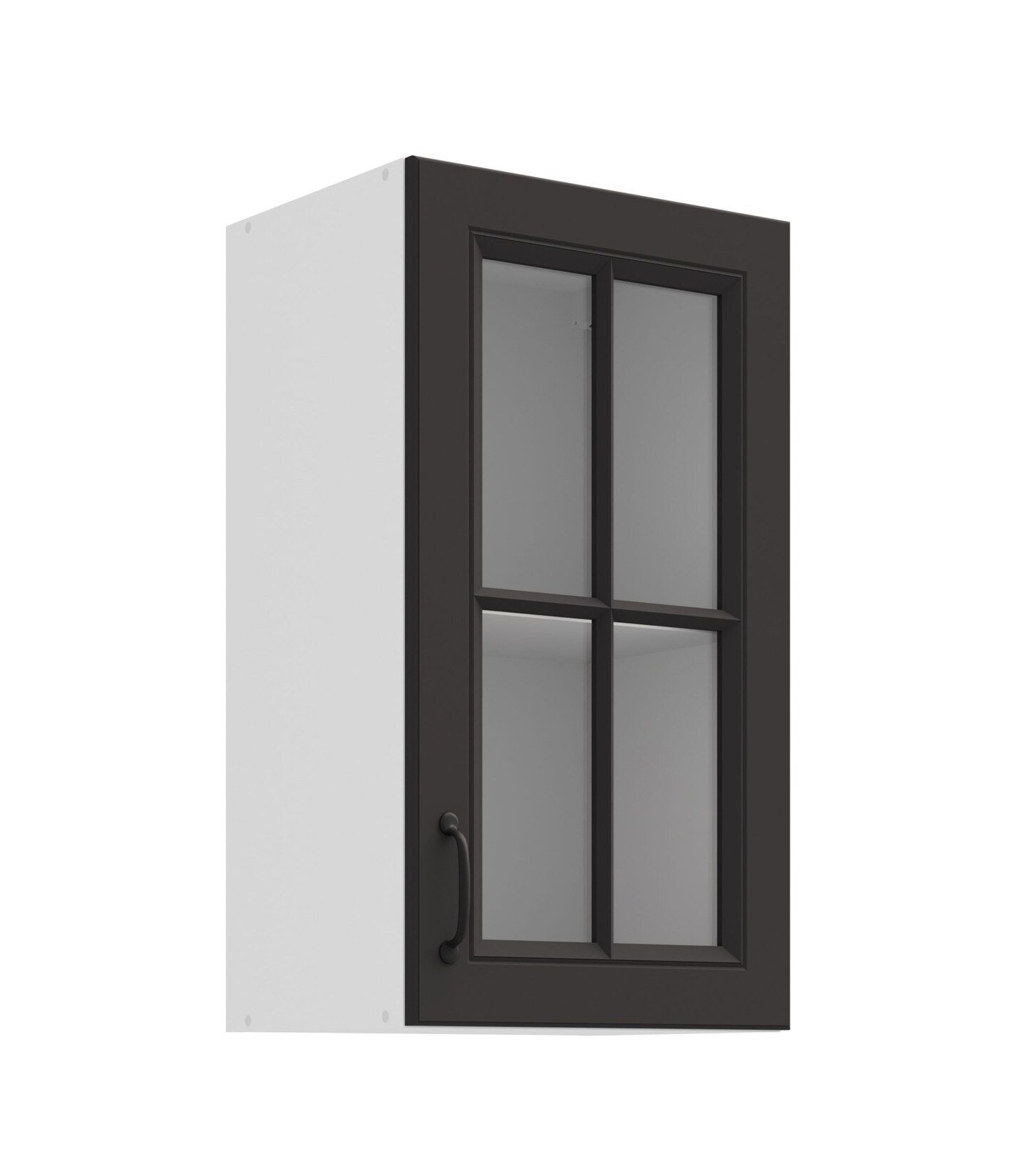 Glashängeschrank 40 cm Stilo Grau Küchenzeile Küchenblock Landhaus Einbauküche