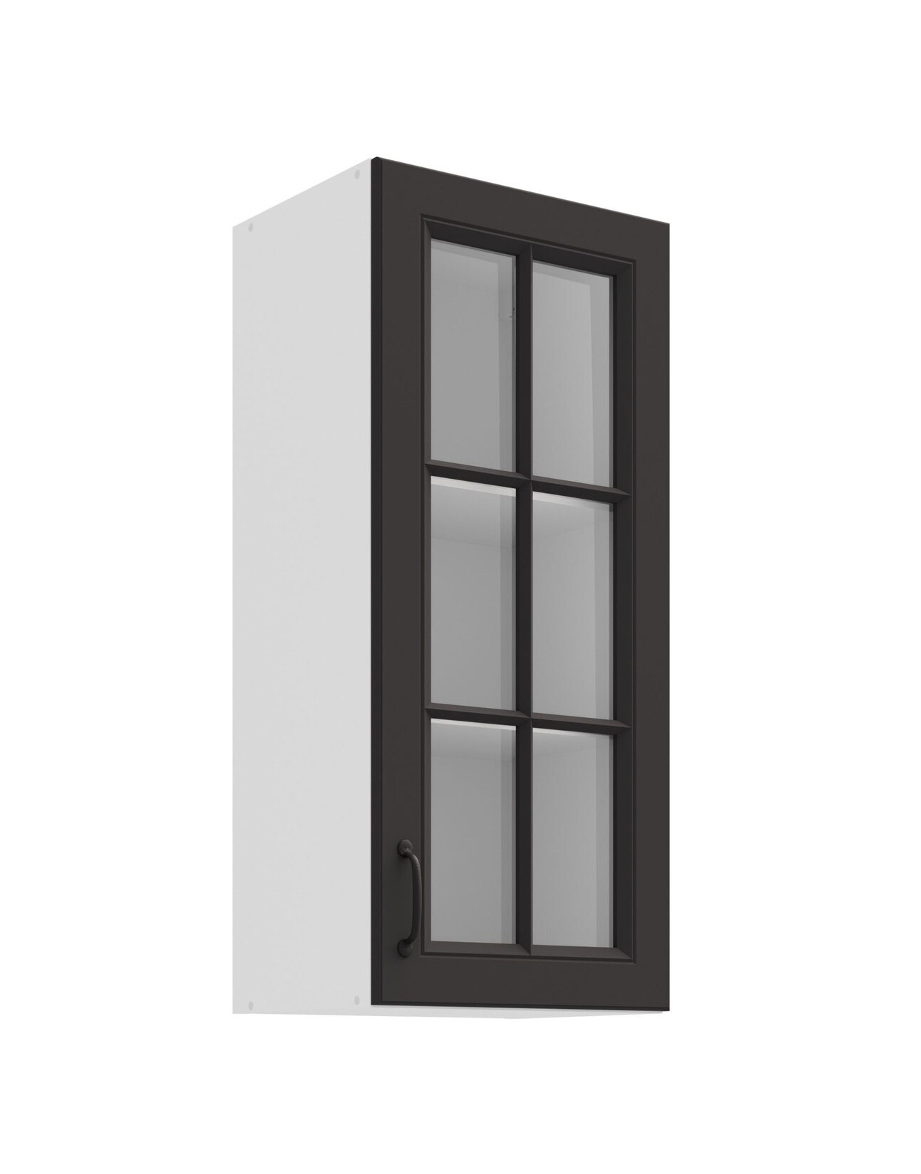 Glashängeschrank 40 cm Stilo Grau Küchenzeile Küchenblock Landhaus Einbauküche