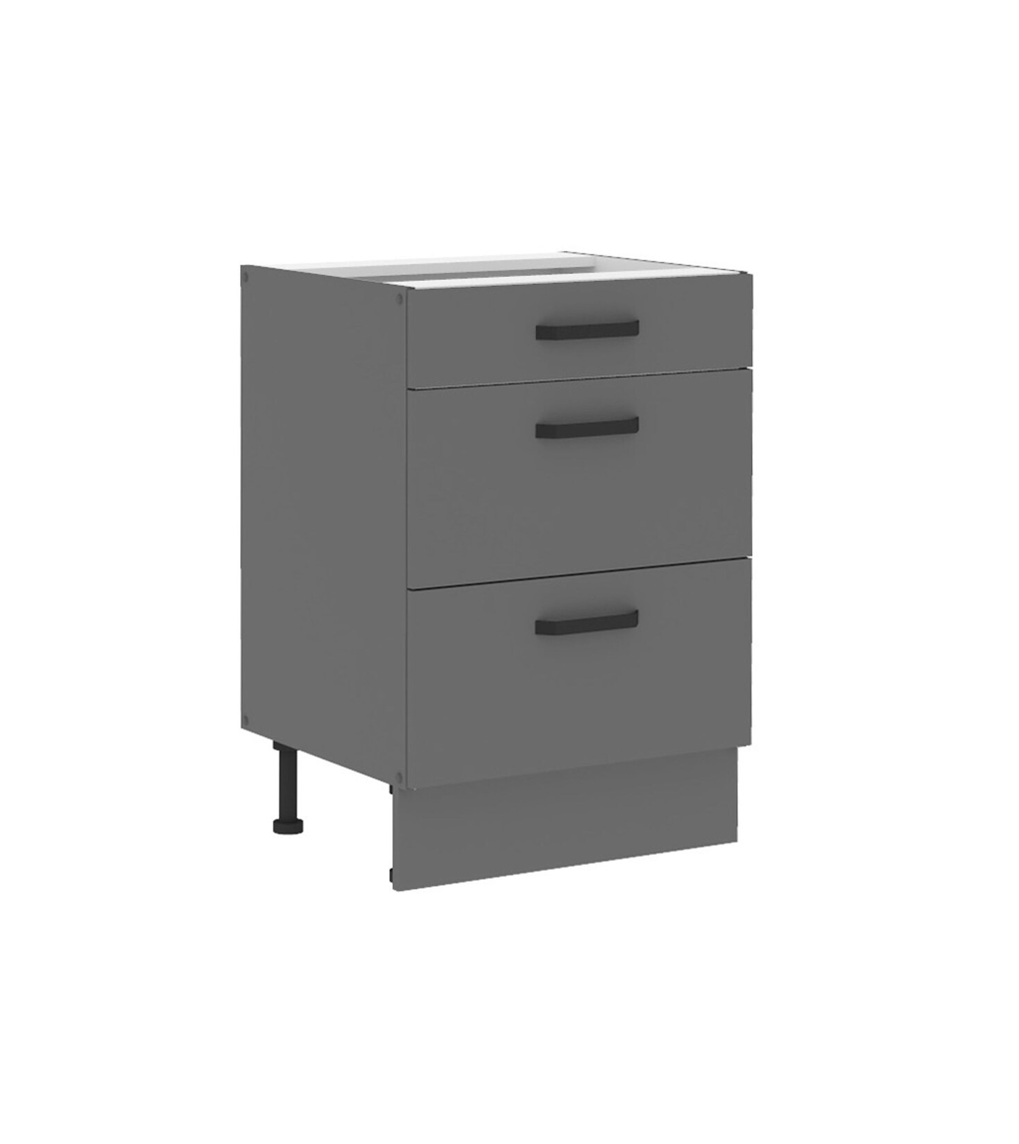Küche NESSA Unterschrank 60 cm Anthrazit Küchenzeile Küchenblock Einbauküche