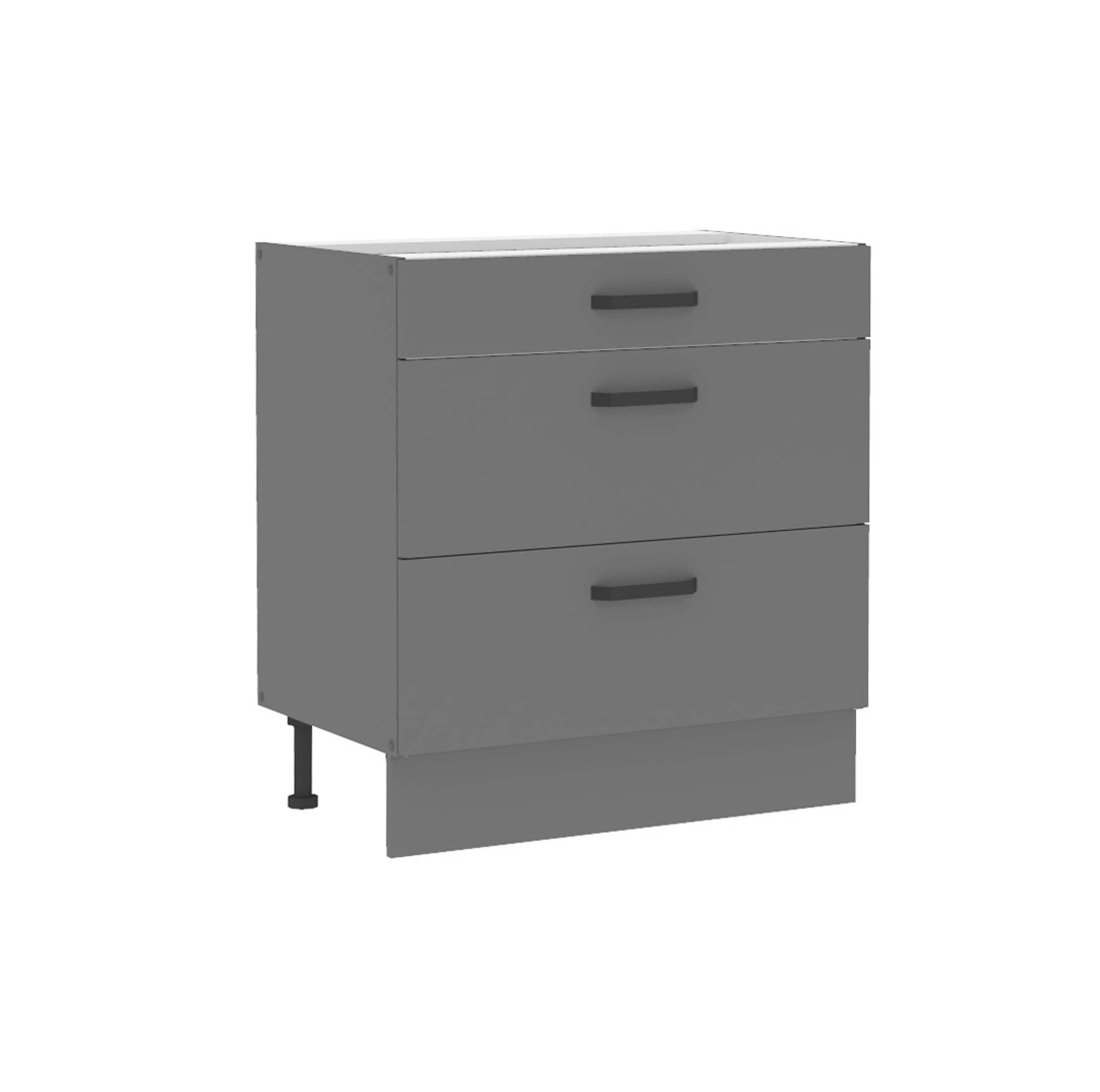 K&uuml;che NESSA Unterschrank 80 cm Anthrazit K&uuml;chenzeile K&uuml;chenblock Einbauk&uuml;che - Bild 1