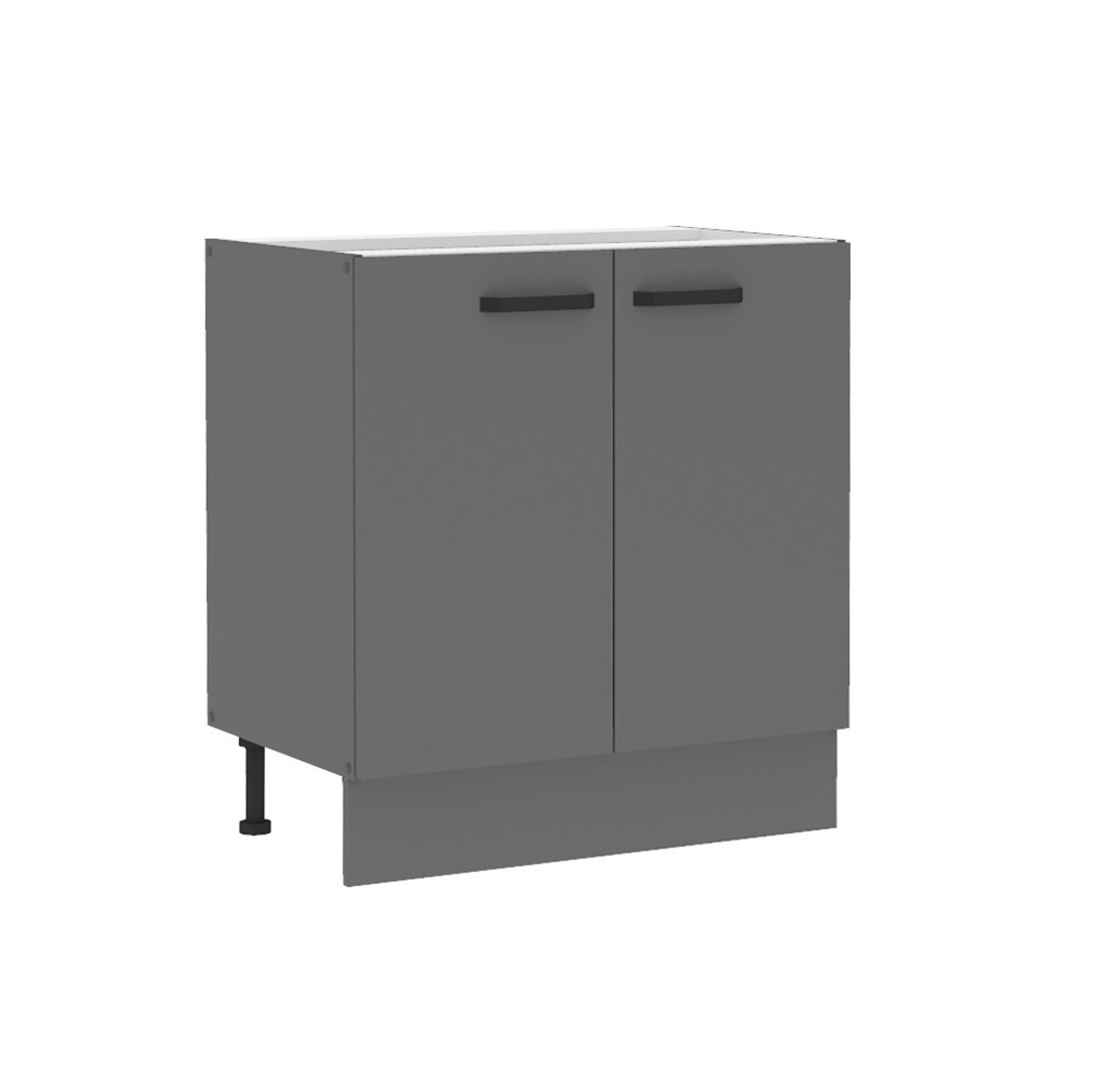Küche NESSA Unterschrank 80 cm Anthrazit Küchenzeile Küchenblock Einbauküche
