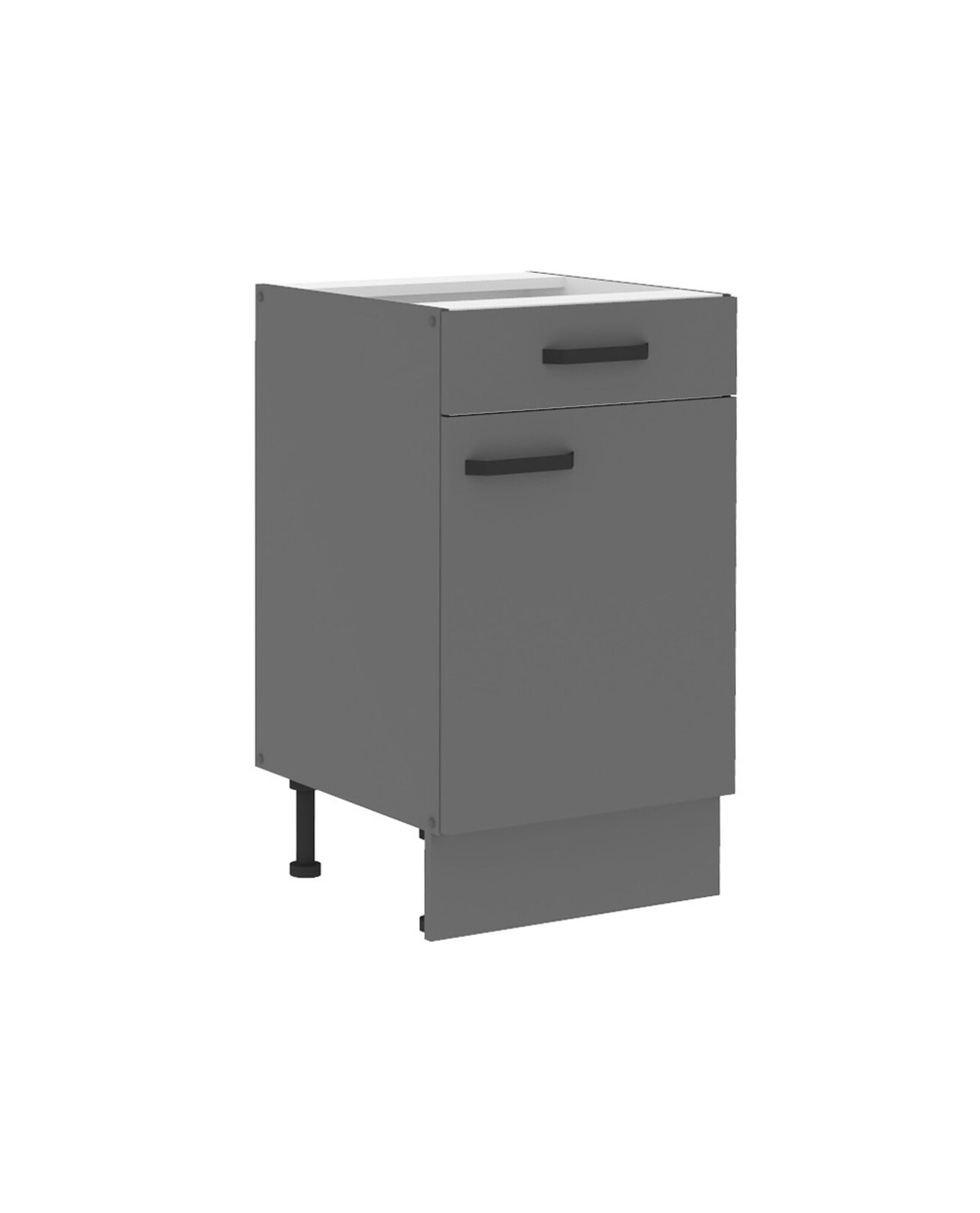 Küche NESSA Unterschrank 50 cm Anthrazit Küchenzeile Küchenblock Einbauküche