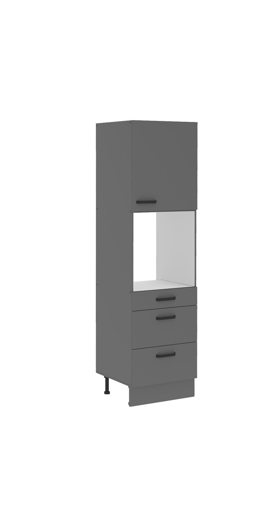 Küche NESSA Hochschrank 60 cm Anthrazit Küchenzeile Küchenblock Einbauküche