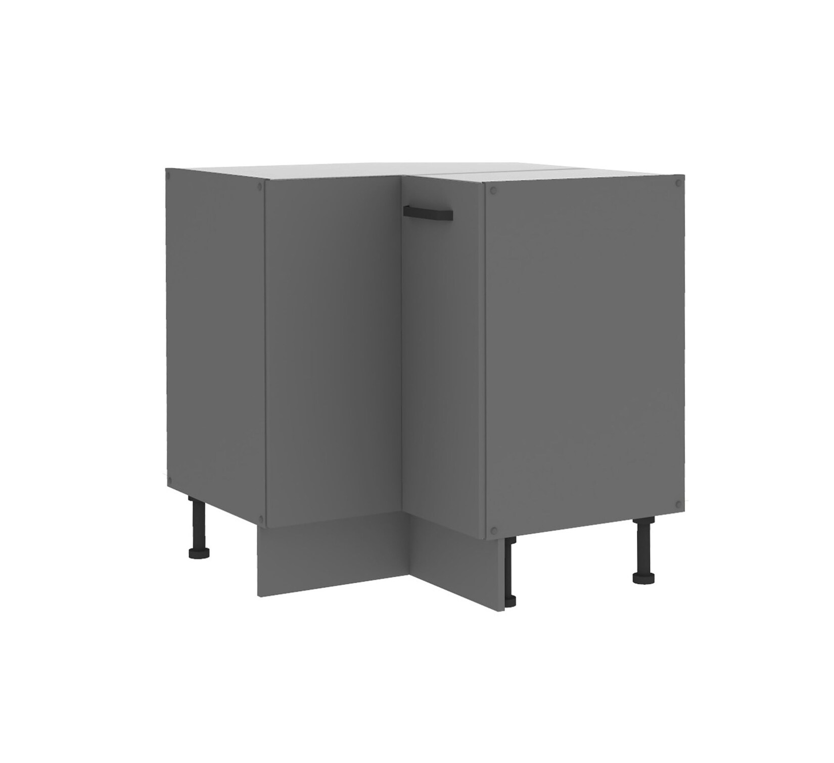 Küche NESSA Eckunterschrank 90X90 Anthrazit Küchenzeile Küchenblock Einbauküche