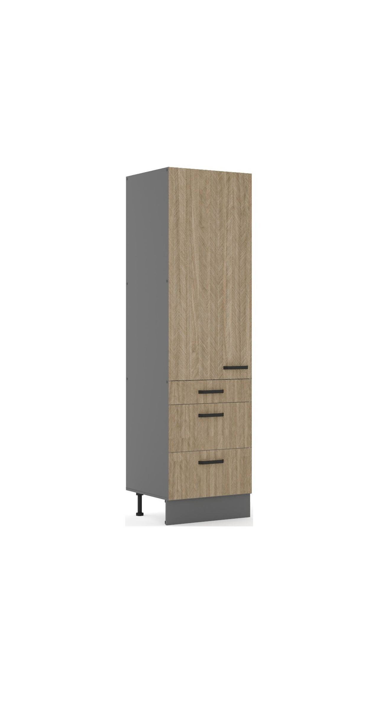 K&uuml;che SCANDI Hochschrank 60 cm Fischgr&auml;t K&uuml;chenzeile K&uuml;chenblock Einbauk&uuml;che - Bild 1
