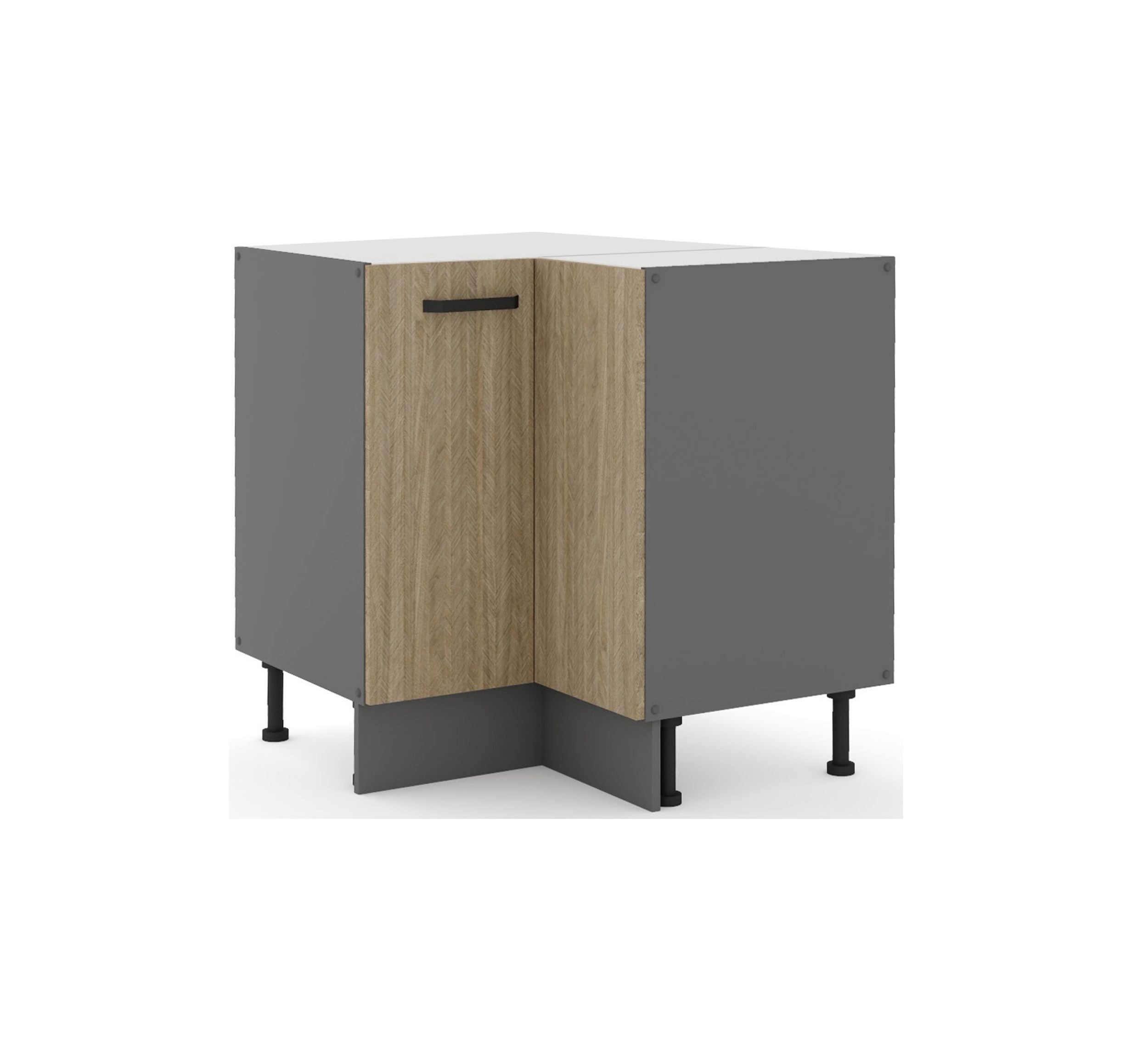 K&uuml;che SCANDI Eckunterschrank 90X90 Fischgr&auml;t K&uuml;chenzeile K&uuml;chenblock Einbauk&uuml;che - Bild 1